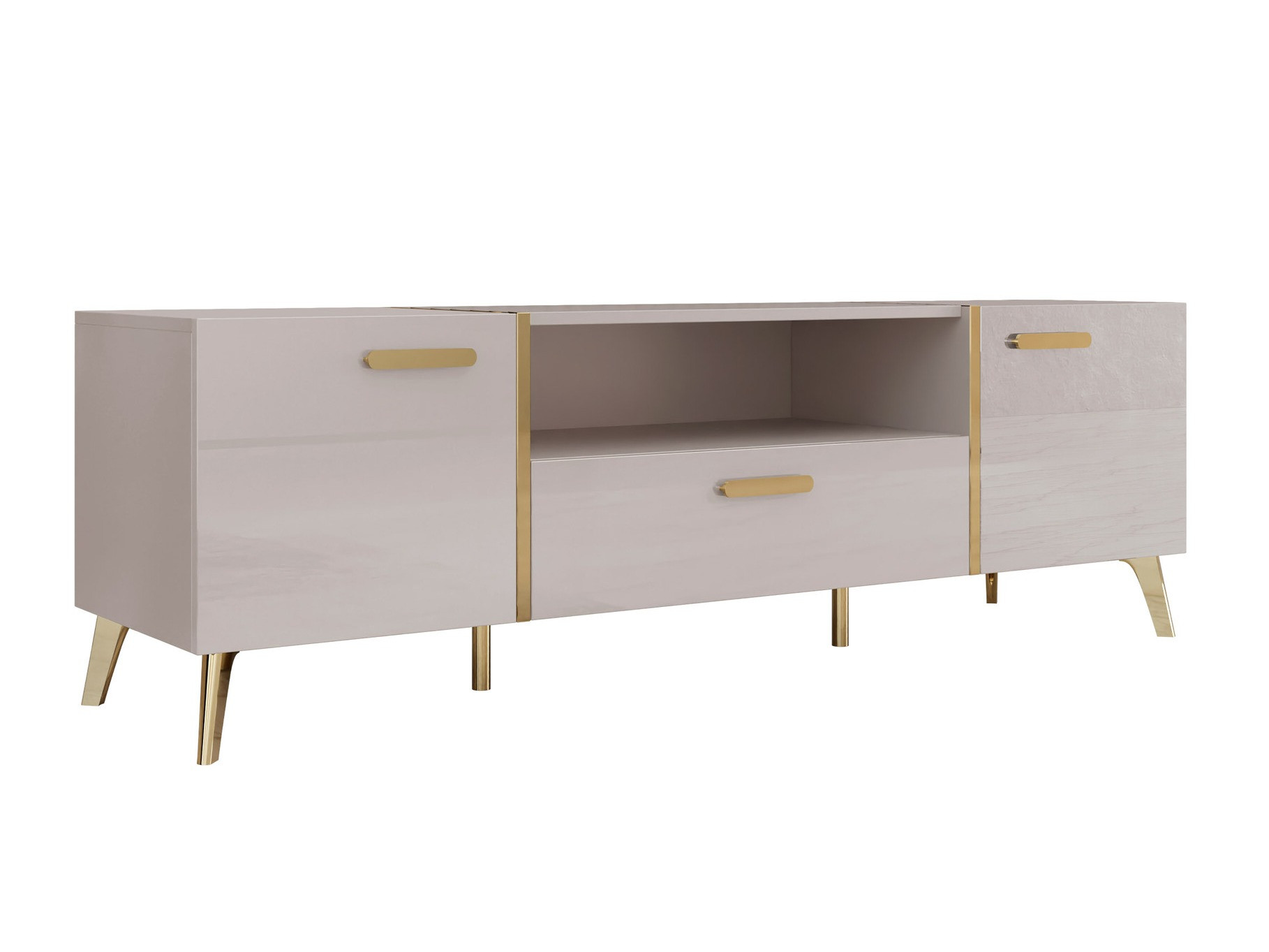 TV stand Comfivo Teslomo 113 (Cashmere + Glossy cashmere)