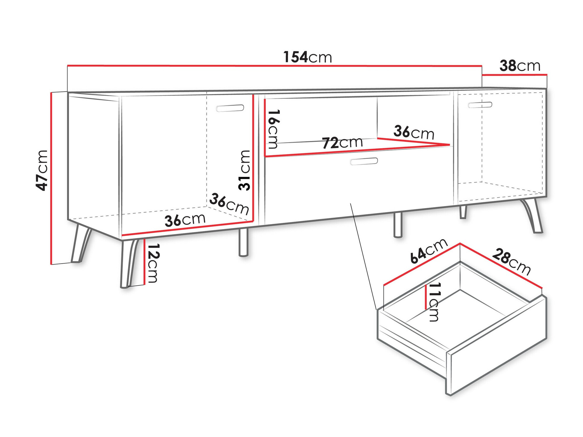 TV stand Comfivo Teslomo 113 (Cashmere + Glossy cashmere)
