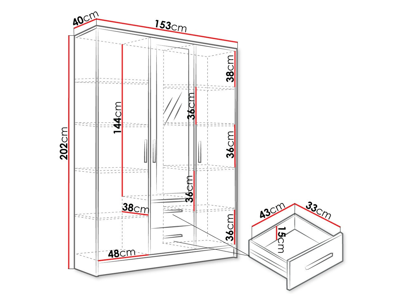 Wardrobe Comfivo Pastor