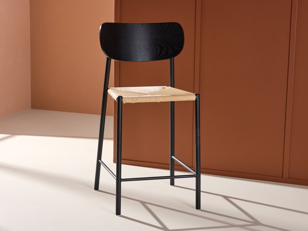 Counter stool Dallas 4705 (Black + Light brown)