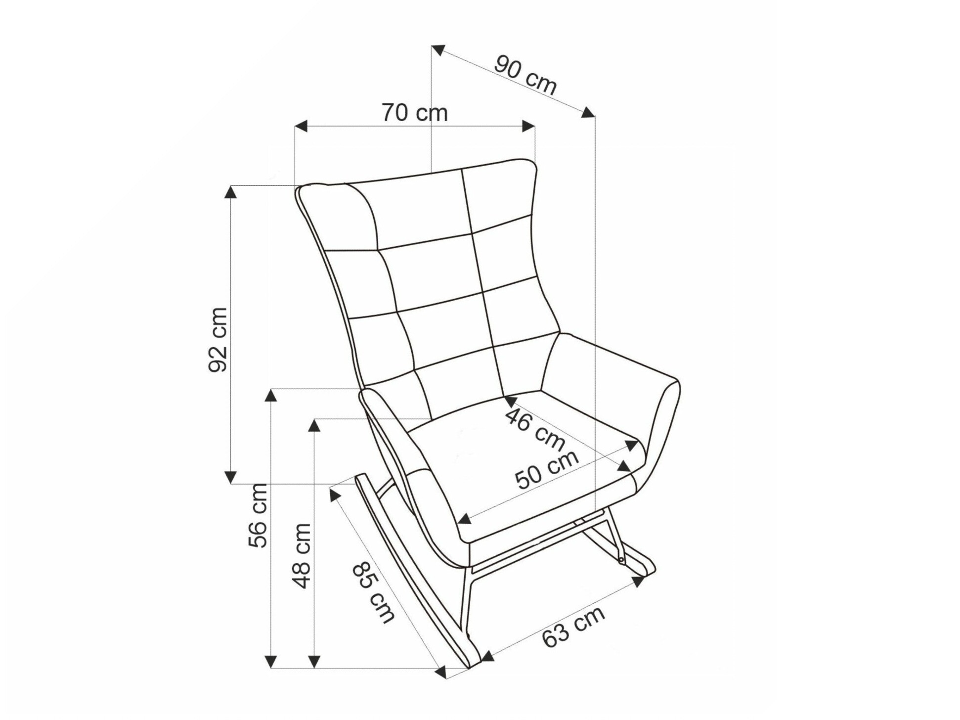 Rocking chair Houston 1863 (Yellow)