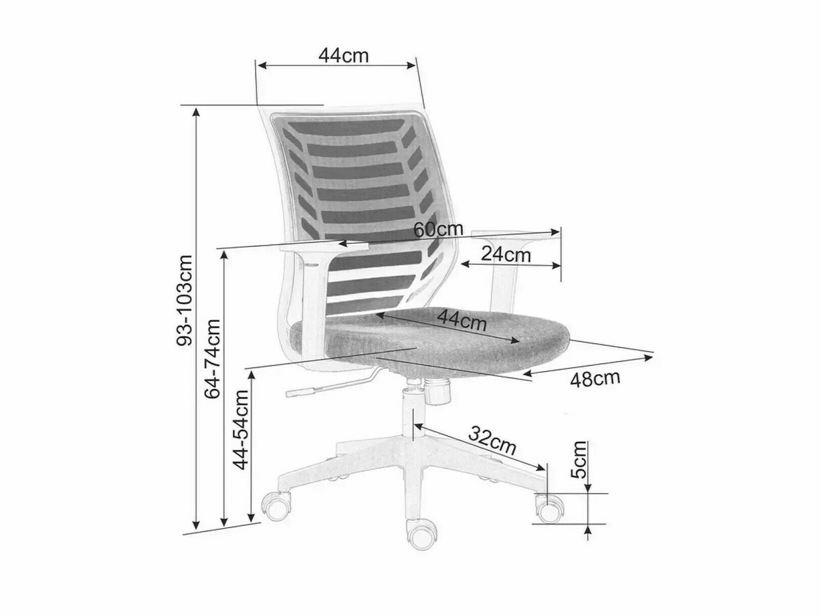 Office chair Detroit 694 (Grey + Black)