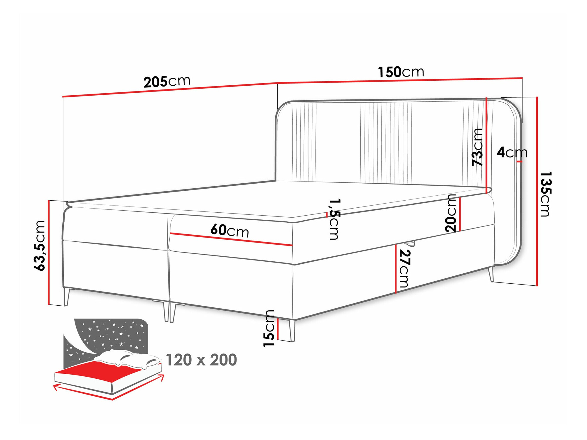 Continental bed Sonus (Magic Velvet 2206)