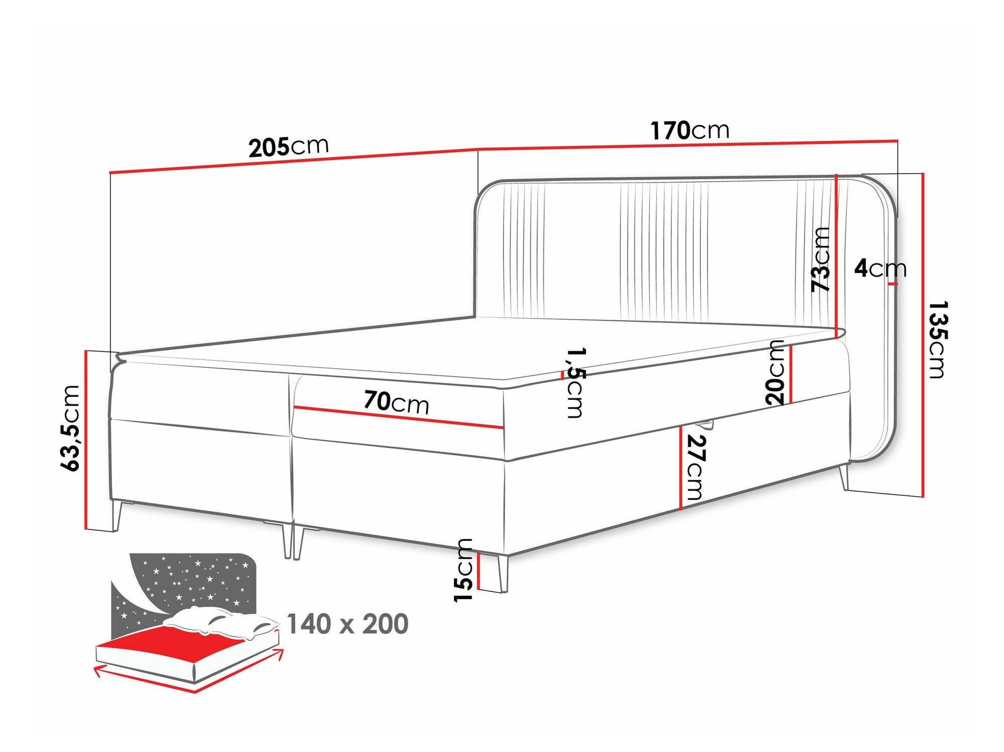 Continental bed Sonus (Magic Velvet 2206)