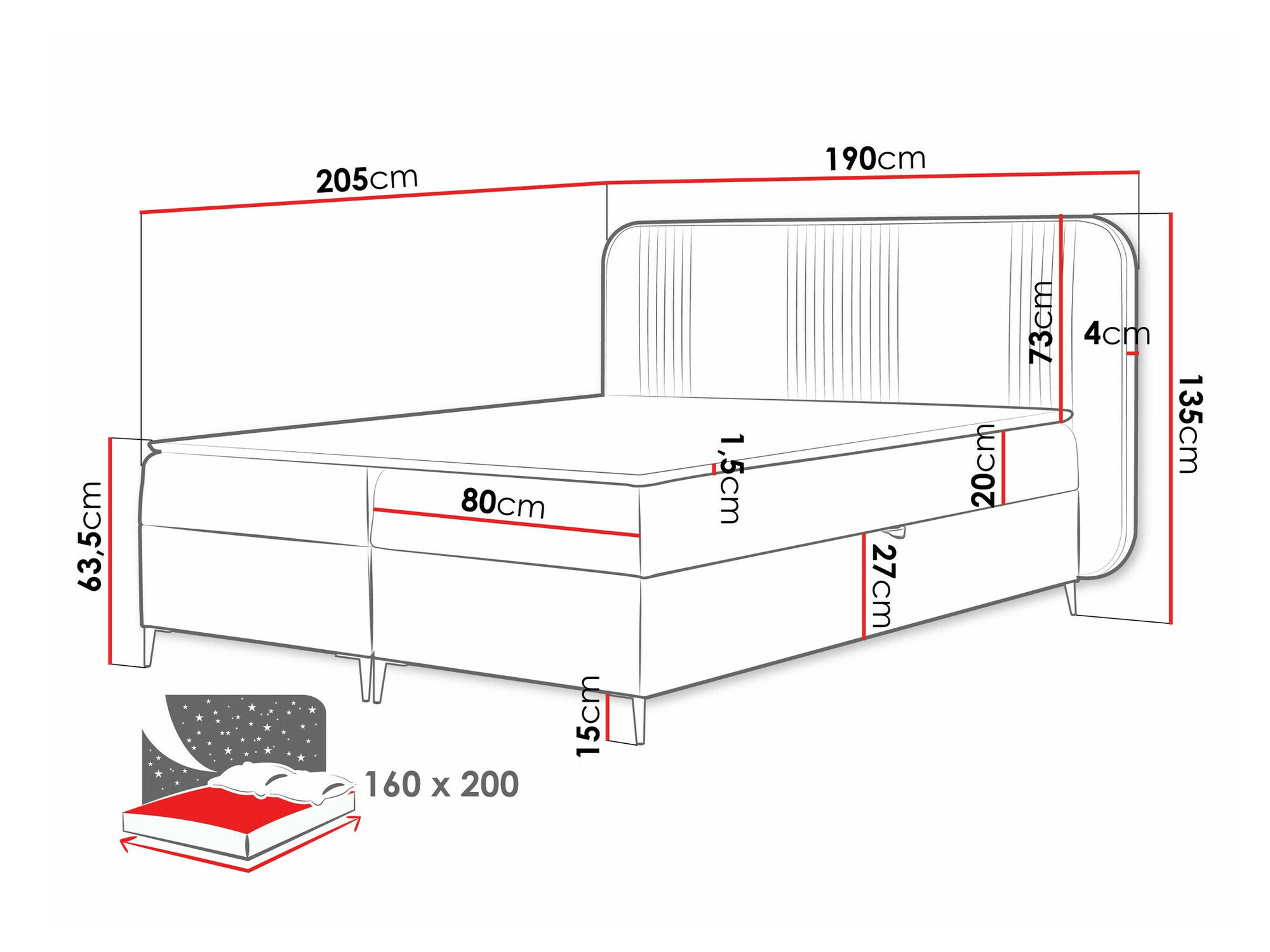 Continental bed Sonus (Magic Velvet 2216)