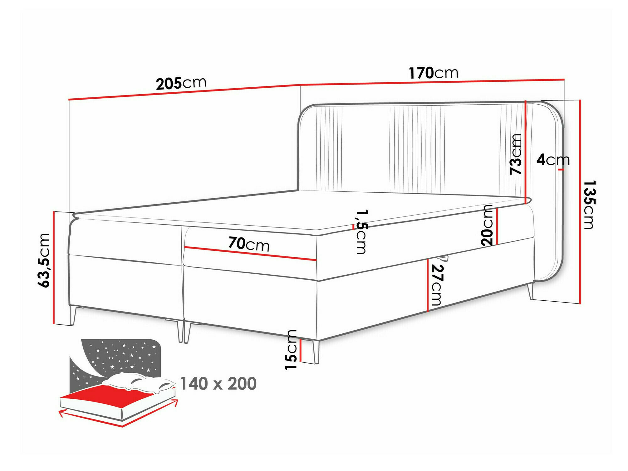 Continental bed Sonus (Magic Velvet 2216)