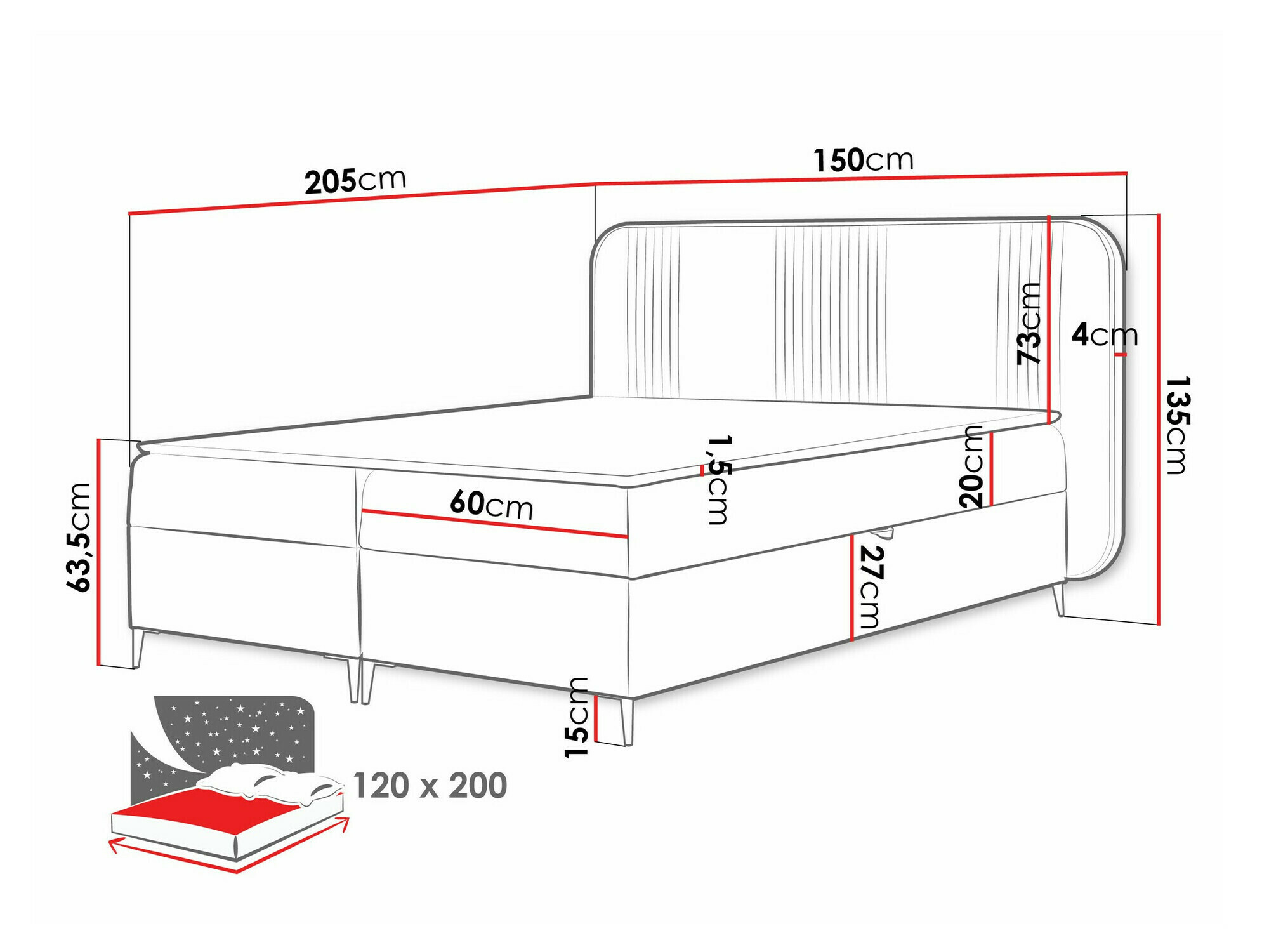 Continental bed Sonus (Magic Velvet 2216)