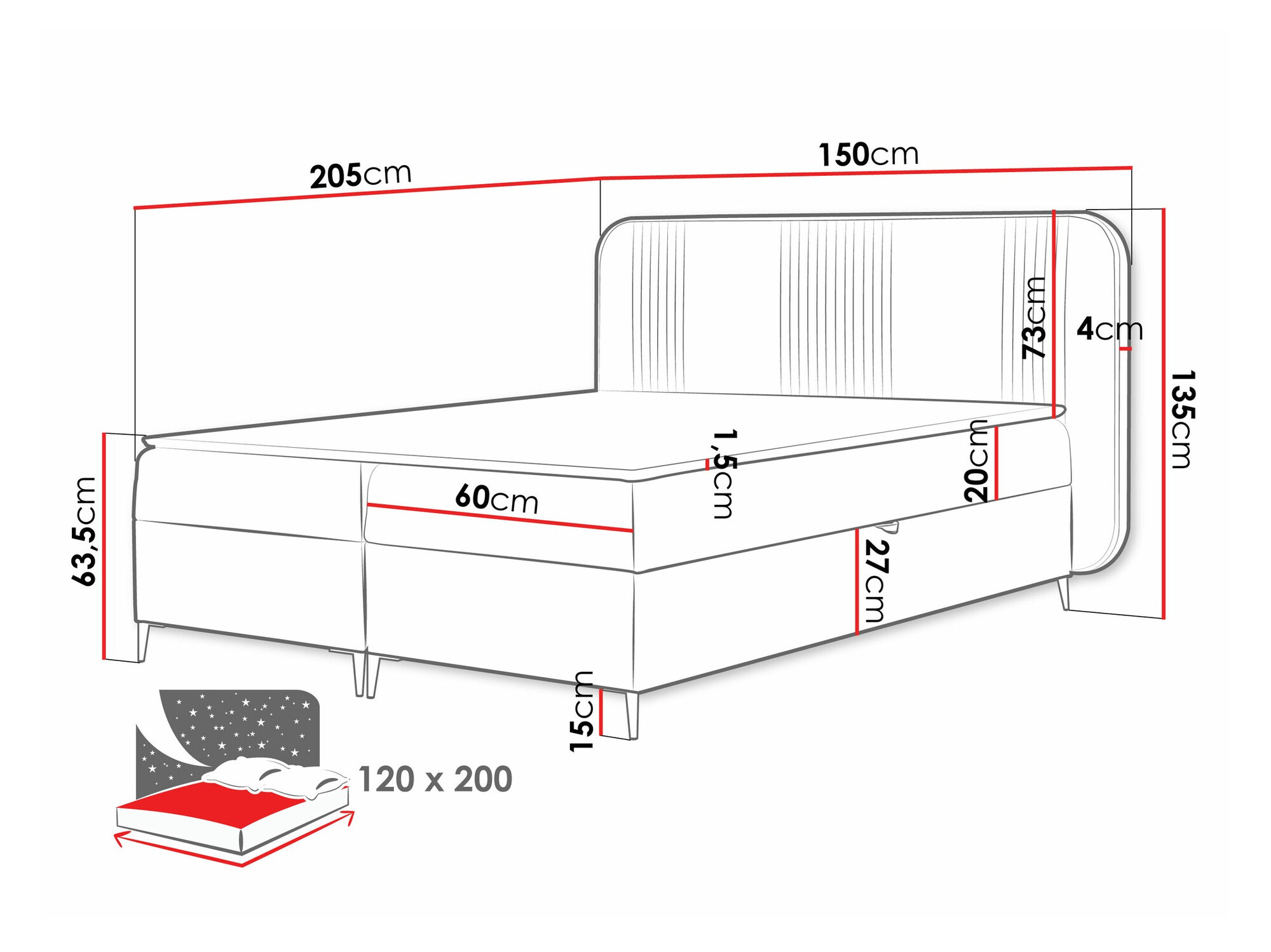 Continental bed Sonus (Magic Velvet 2217)