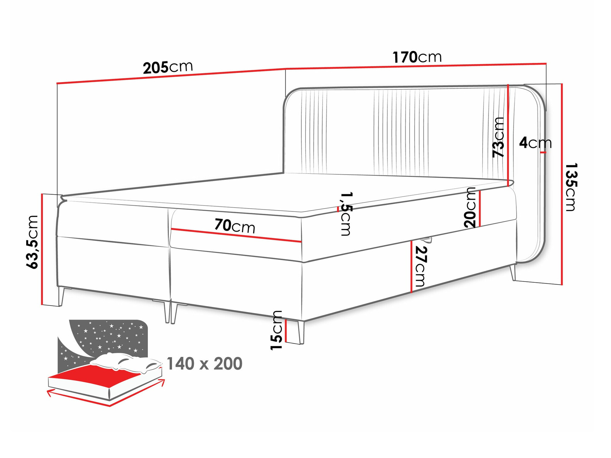 Continental bed Sonus (Magic Velvet 2217)
