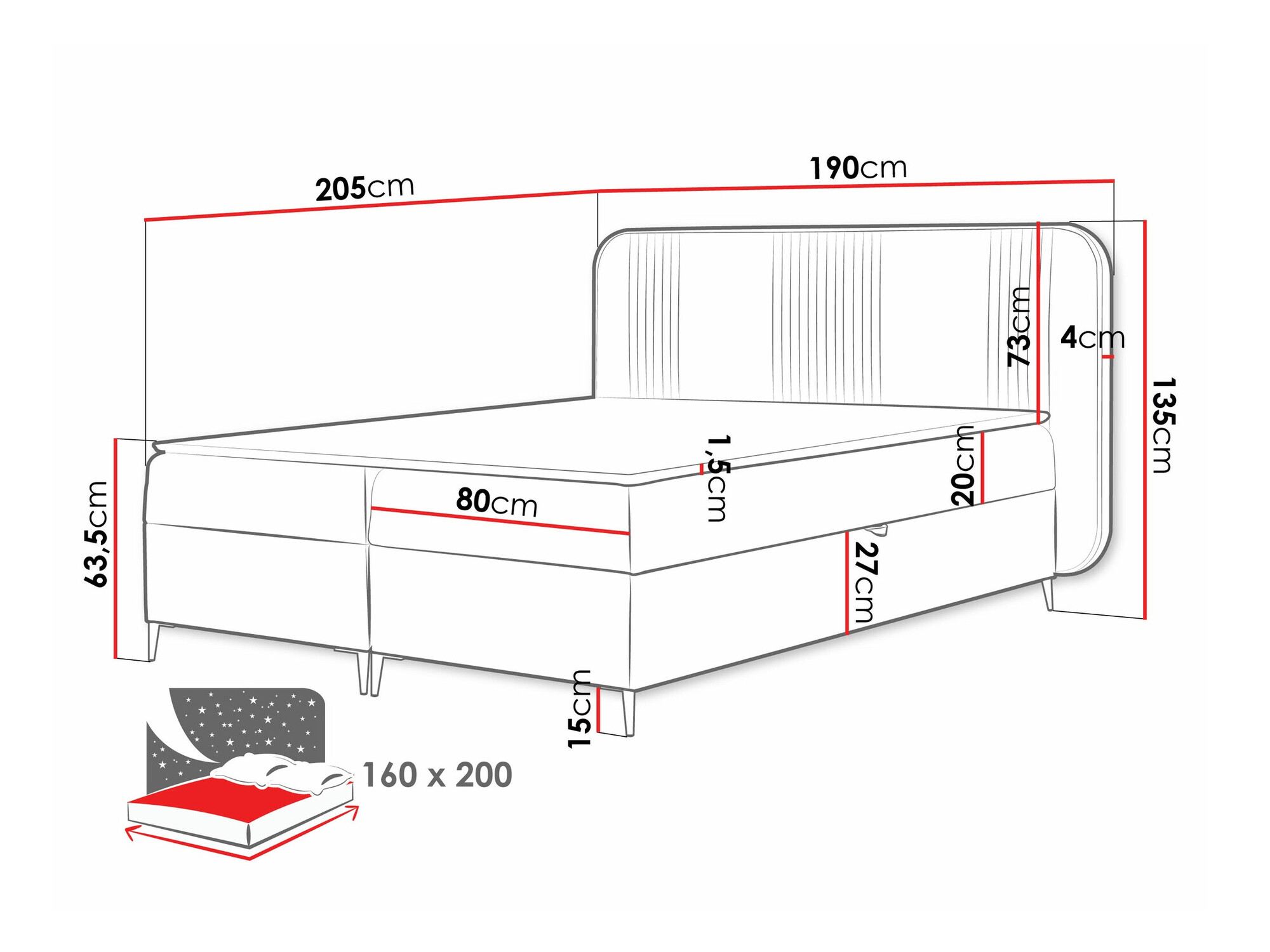 Continental bed Sonus (Magic Velvet 2217)