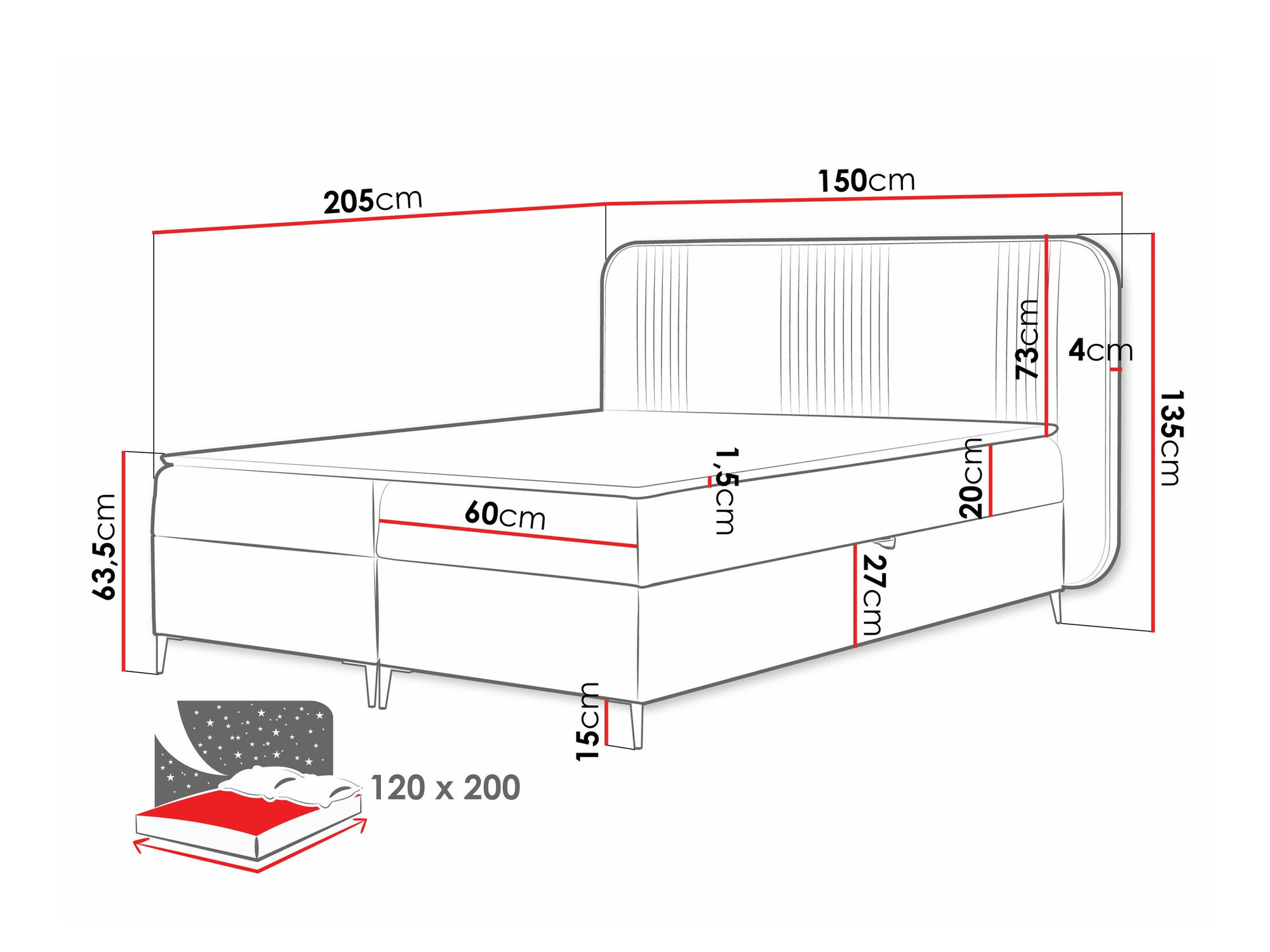 Continental bed Sonus (Magic Velvet 2219)