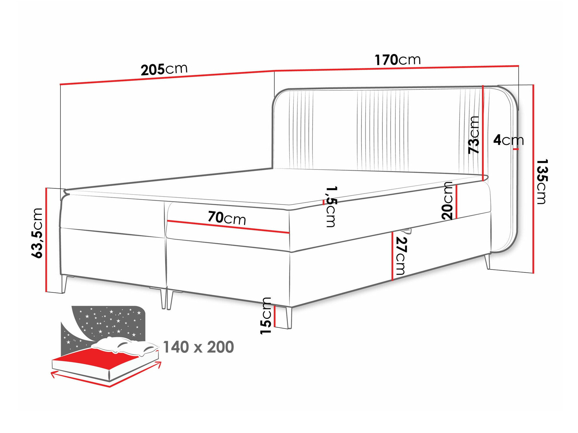 Continental bed Sonus (Magic Velvet 2219)