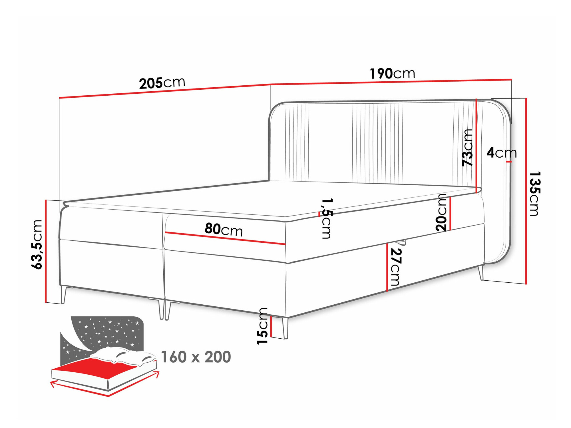 Continental bed Sonus (Magic Velvet 2219)
