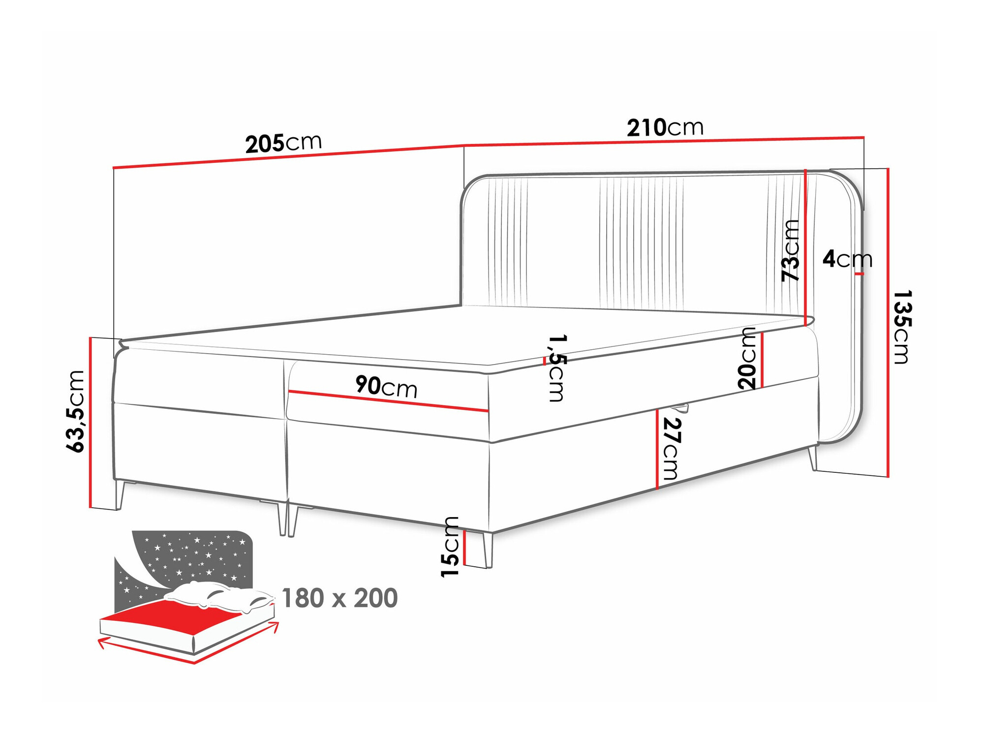 Continental bed Sonus (Magic Velvet 2219)