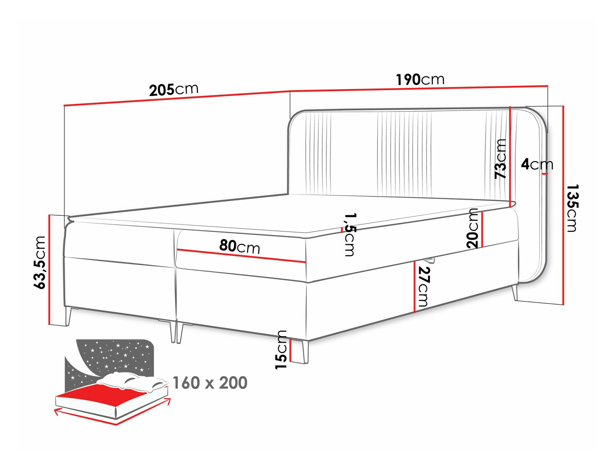 Continental bed Sonus (Magic Velvet 2225)