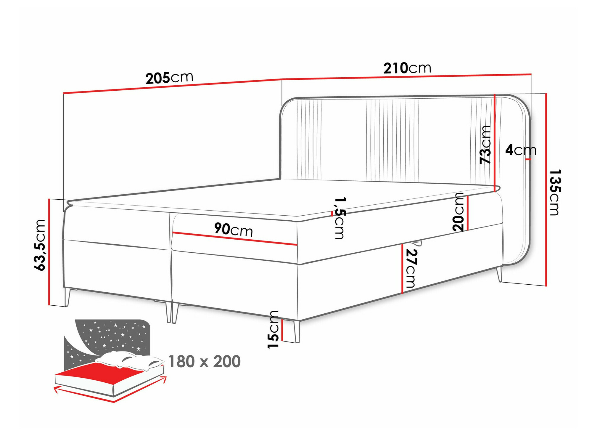 Continental bed Sonus (Magic Velvet 2225)