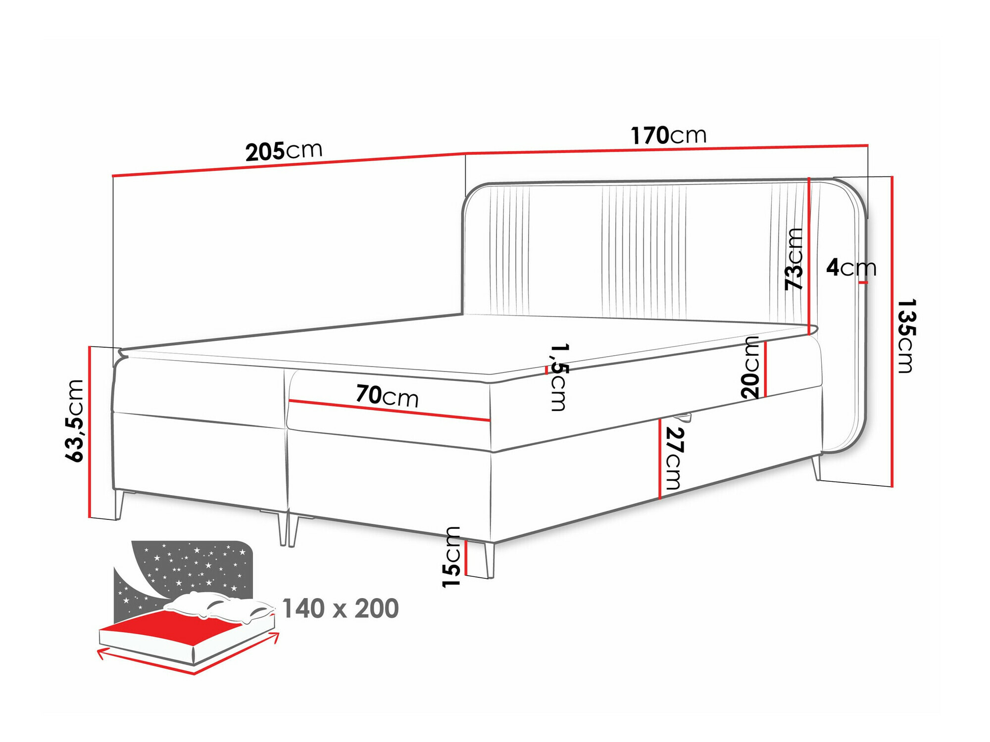 Continental bed Sonus (Magic Velvet 2239)