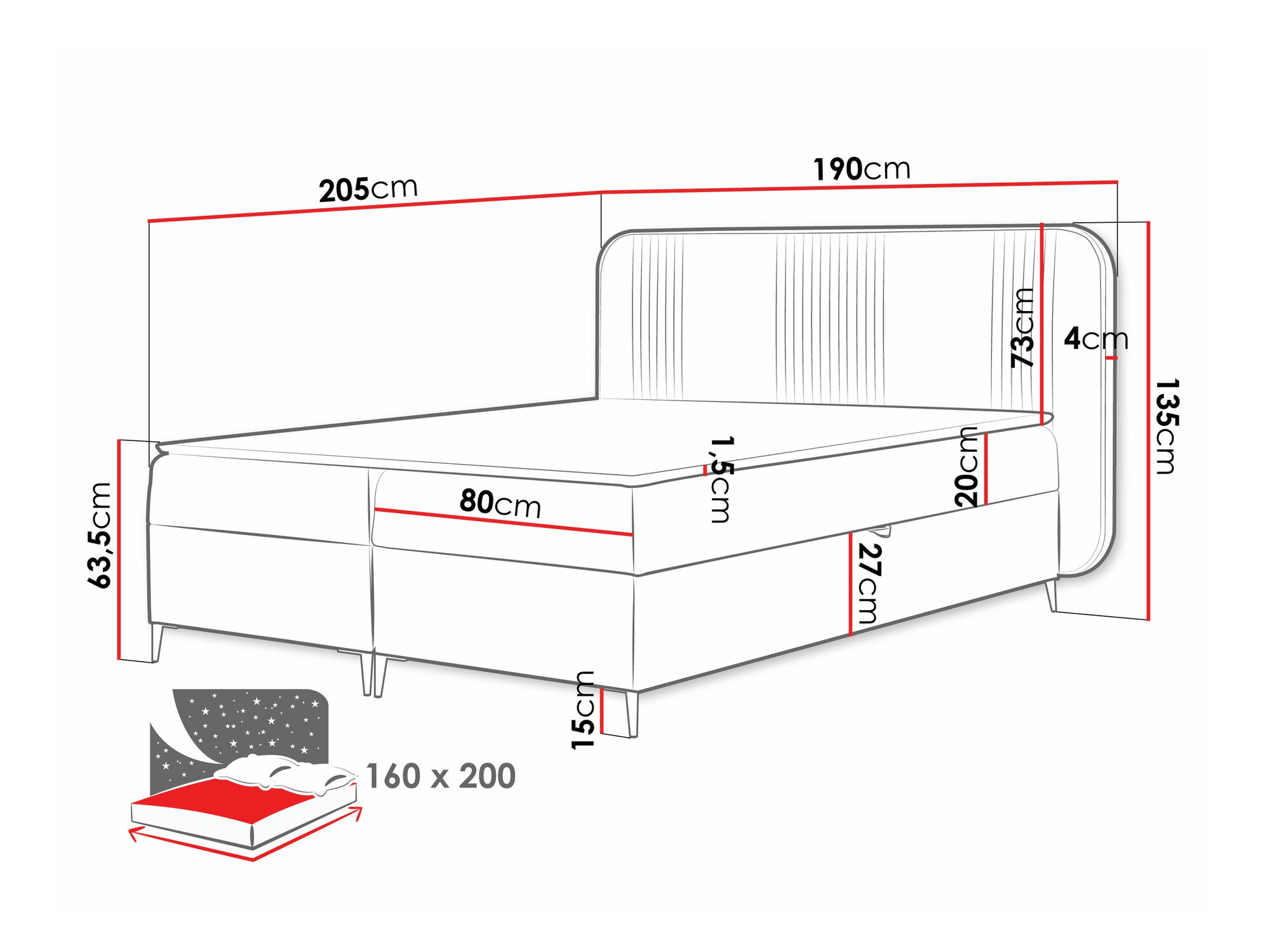 Continental bed Sonus (Magic Velvet 2239)