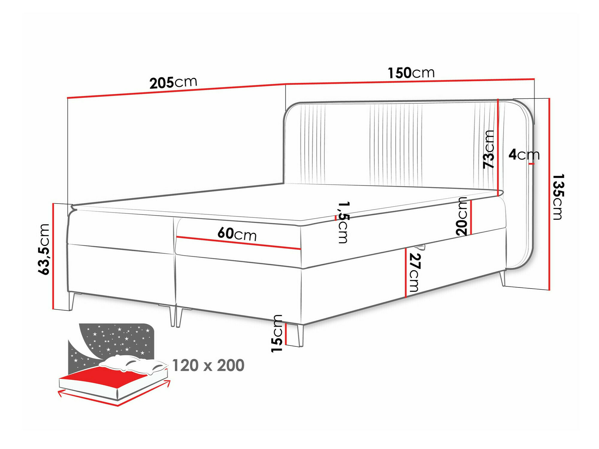 Continental bed Sonus (Magic Velvet 2239)