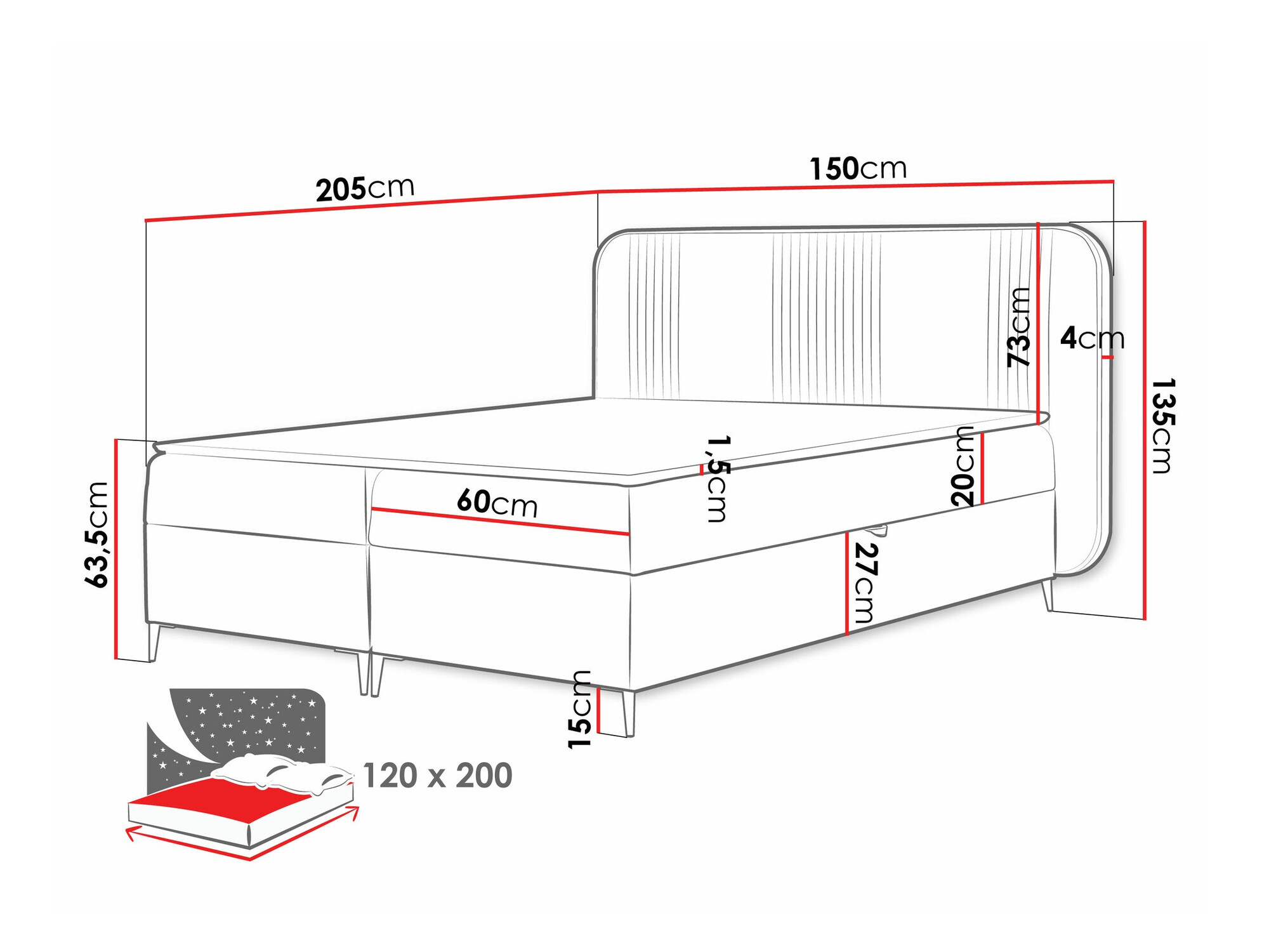 Continental bed Sonus (Magic Velvet 2256)