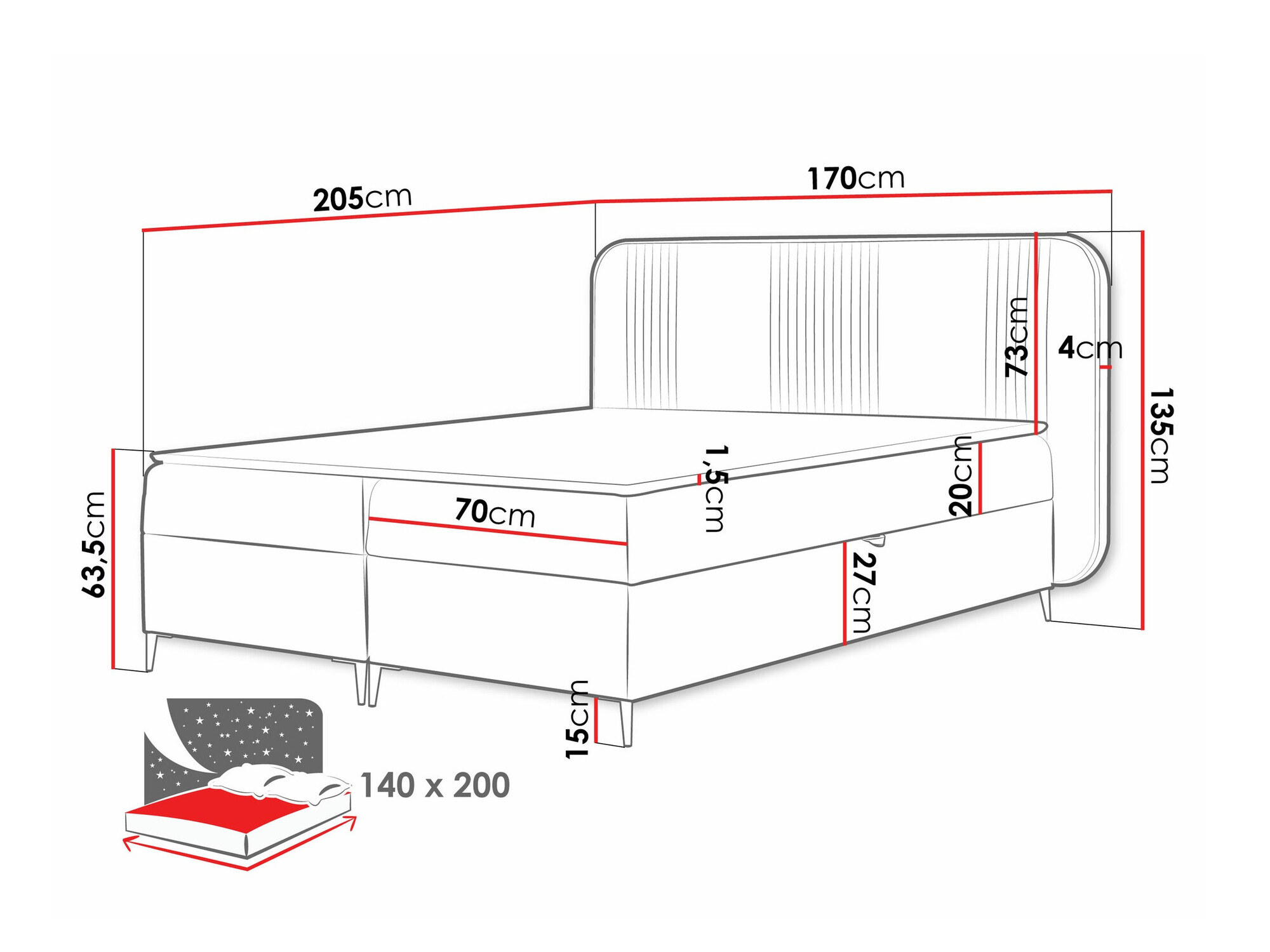Continental bed Sonus (Magic Velvet 2256)