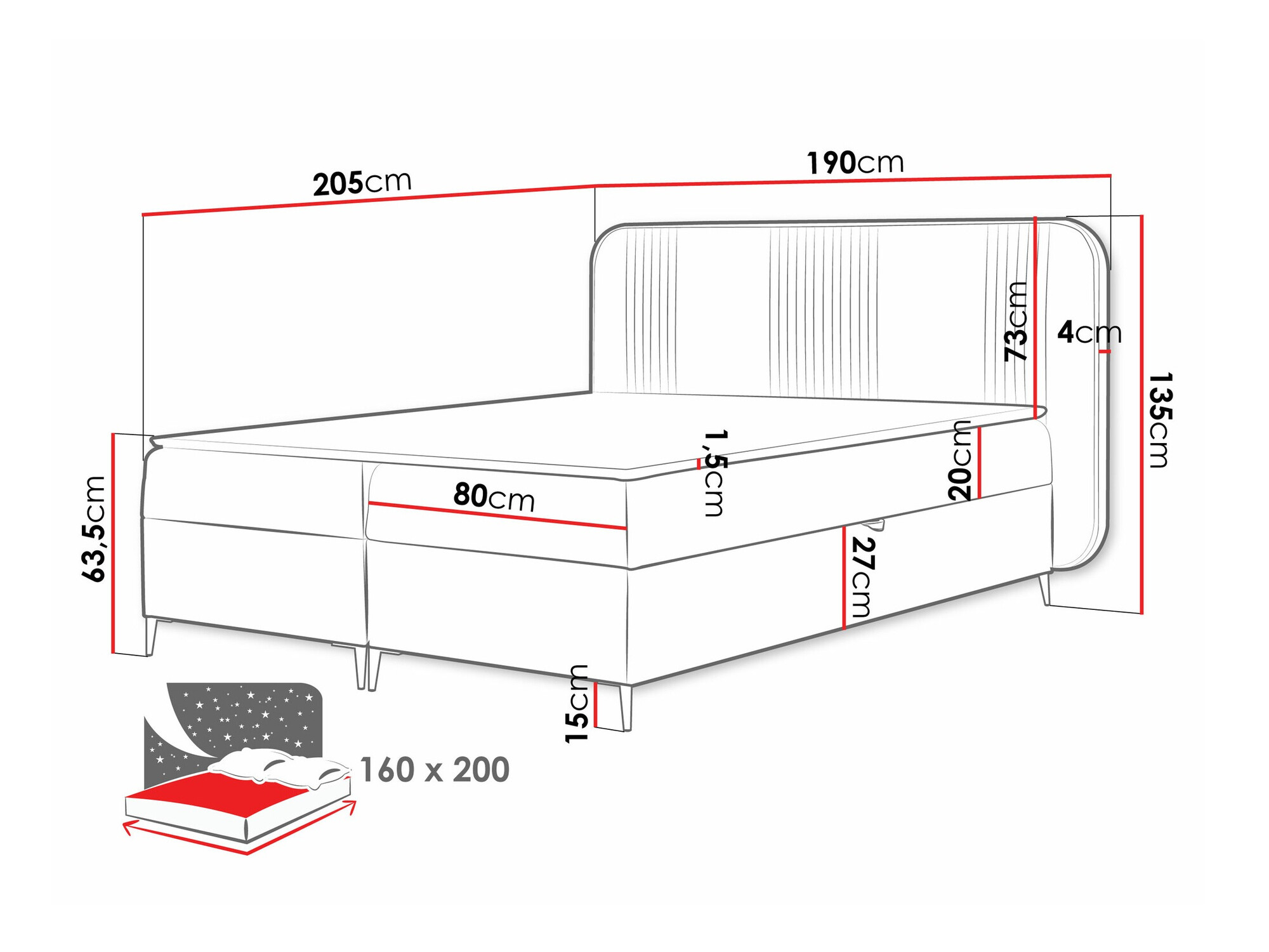 Continental bed Sonus (Magic Velvet 2256)