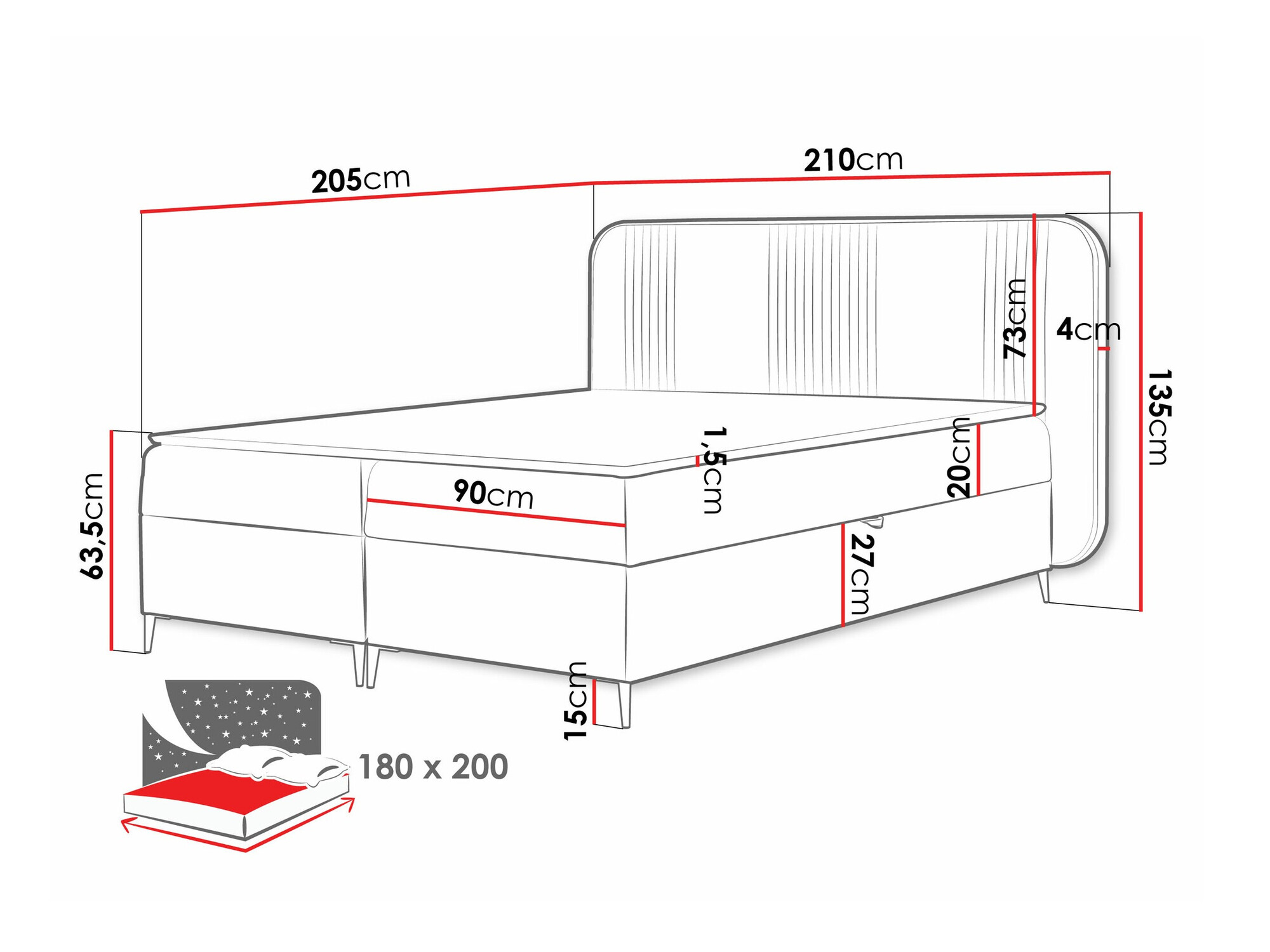 Continental bed Sonus (Magic Velvet 2256)