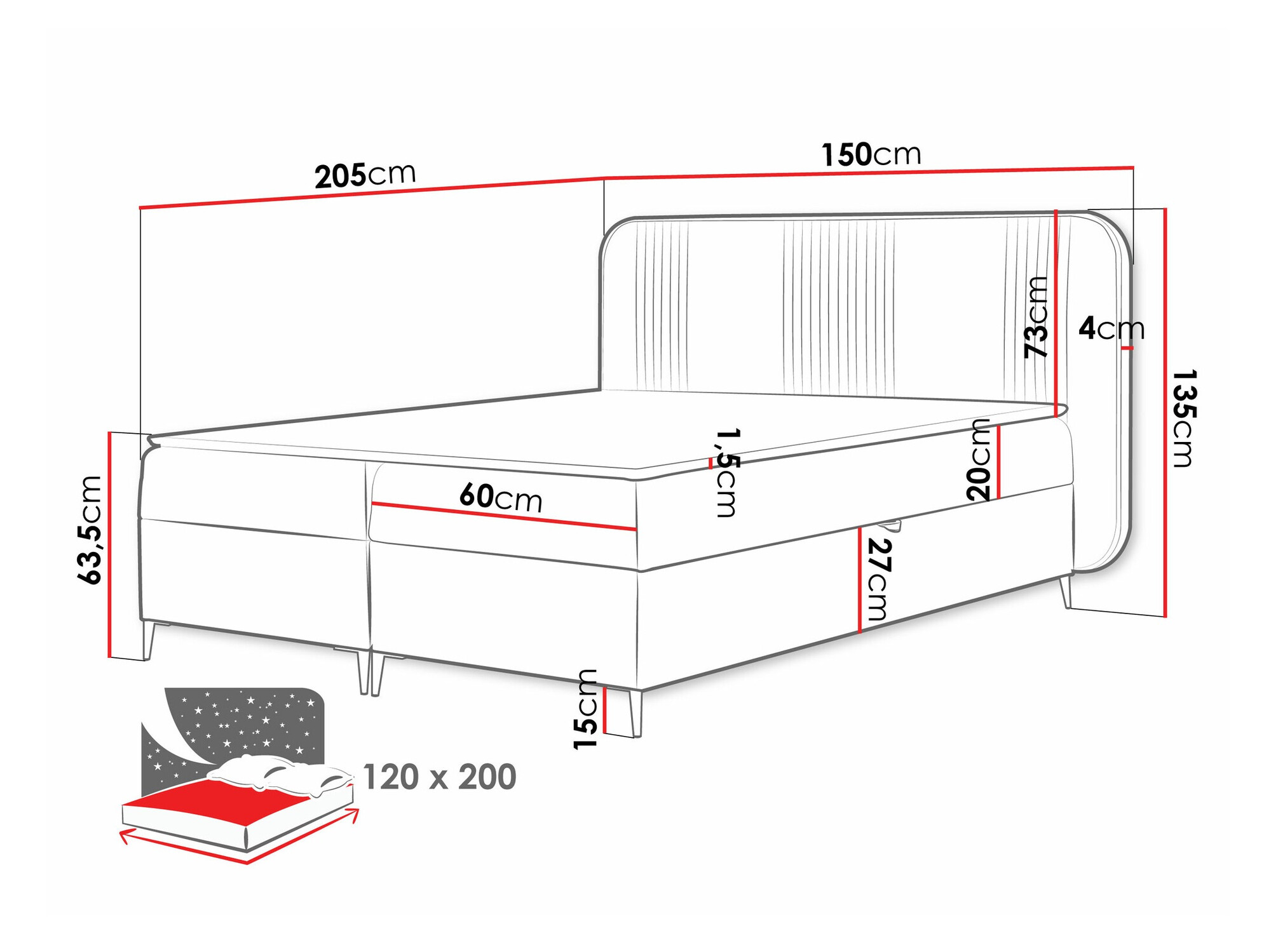 Continental bed Sonus (Magic Velvet 2257)