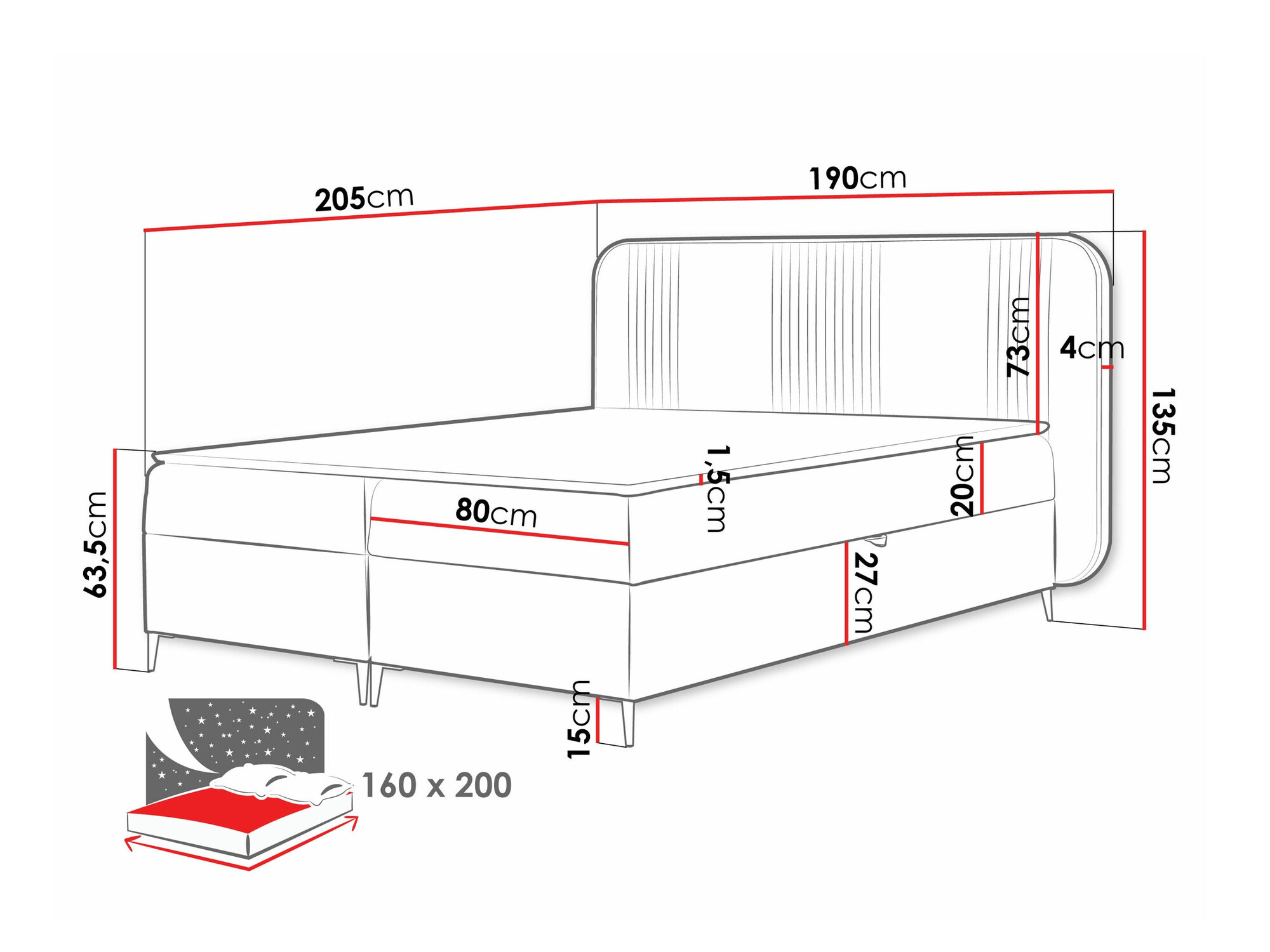 Continental bed Sonus (Magic Velvet 2257)