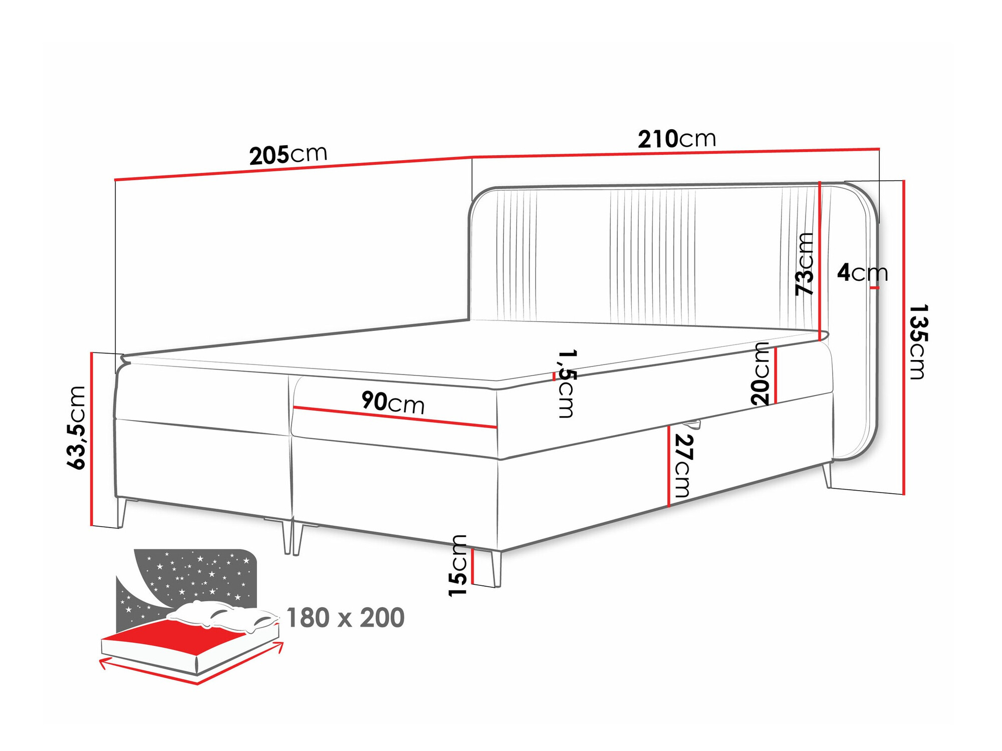 Continental bed Sonus (Magic Velvet 2257)