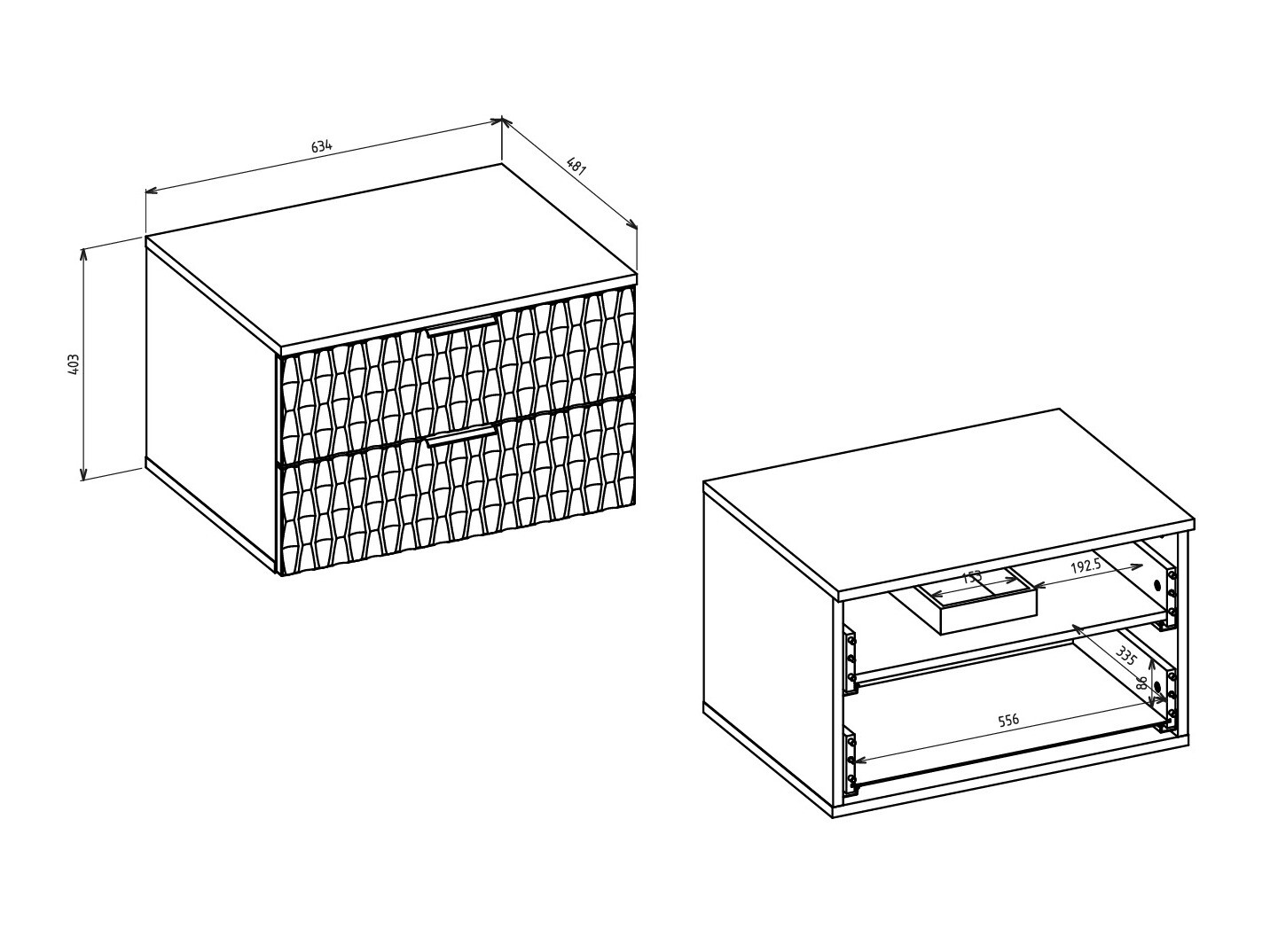 Wall-mounted bathroom cabinet for washbasin Elitese 102