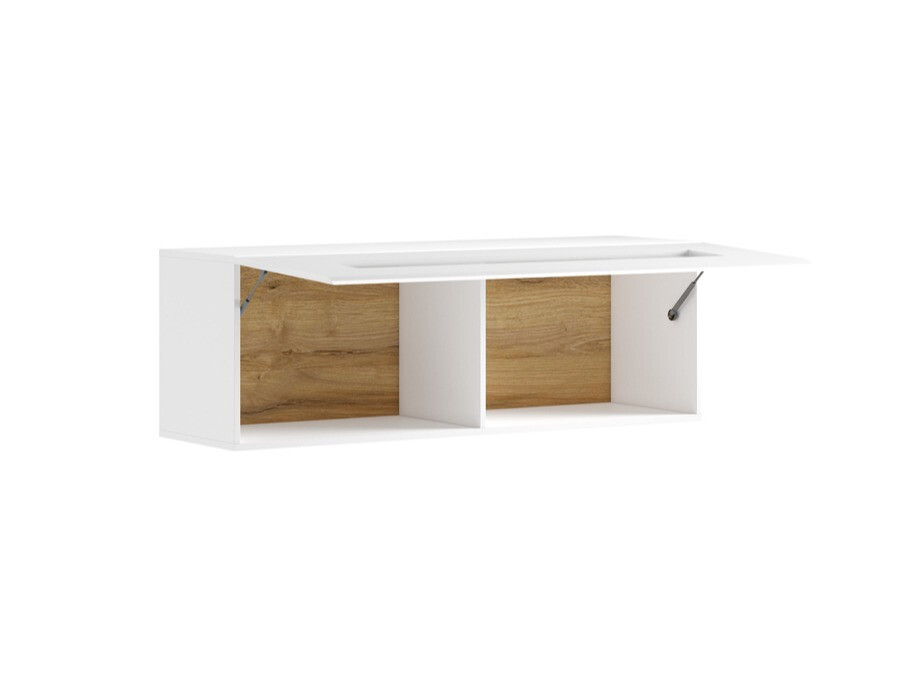 Wall cabinet Torsone 116 (White + Glossy white)