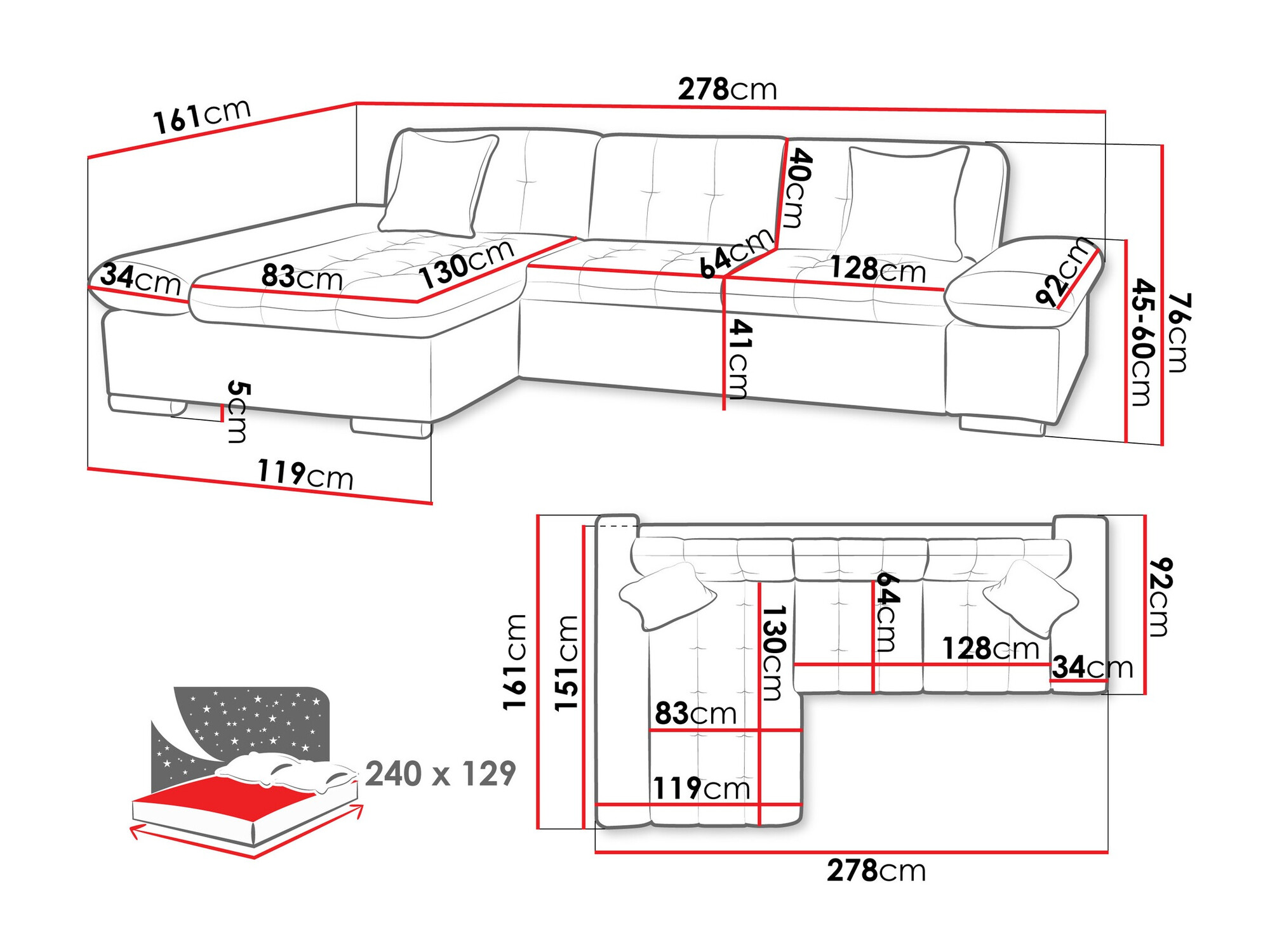 Corner sofa Comfivo Sanitas I (Wave 05)