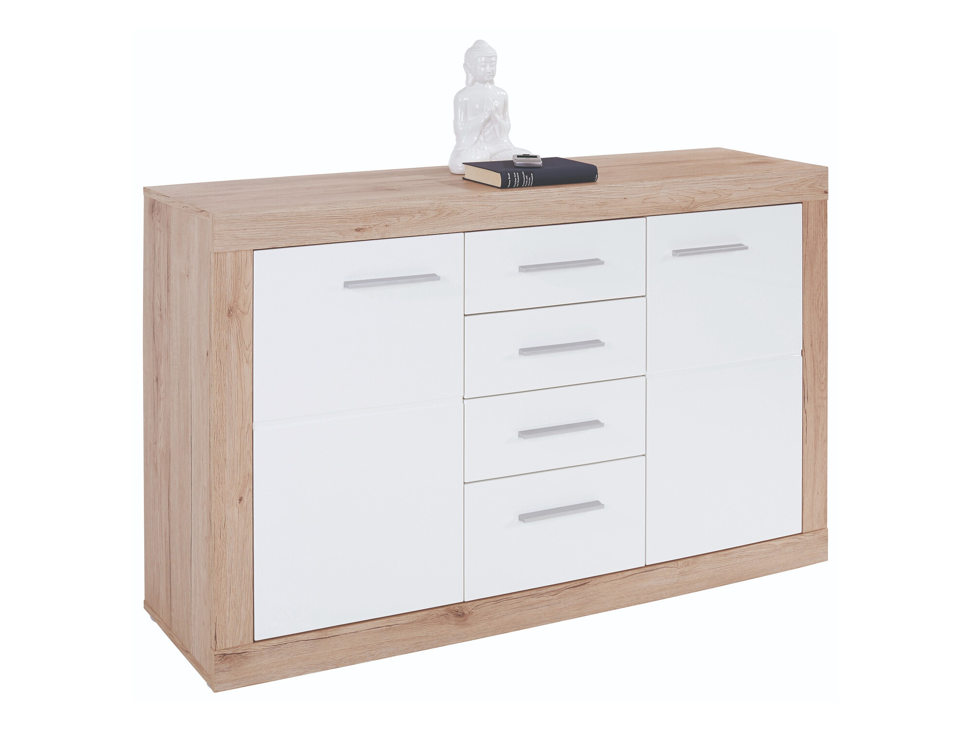 Chest of drawers Romfera 100 (White + San Remo oak)