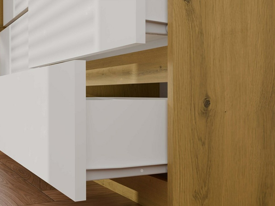 Chest of drawers Elbvelu 102 (Artisan oak + White)
