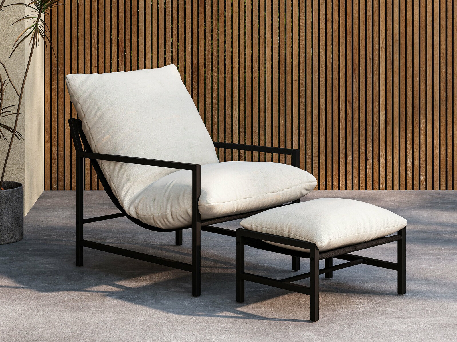 Outdoor furniture set Dallas 4739 (Black + Beige)