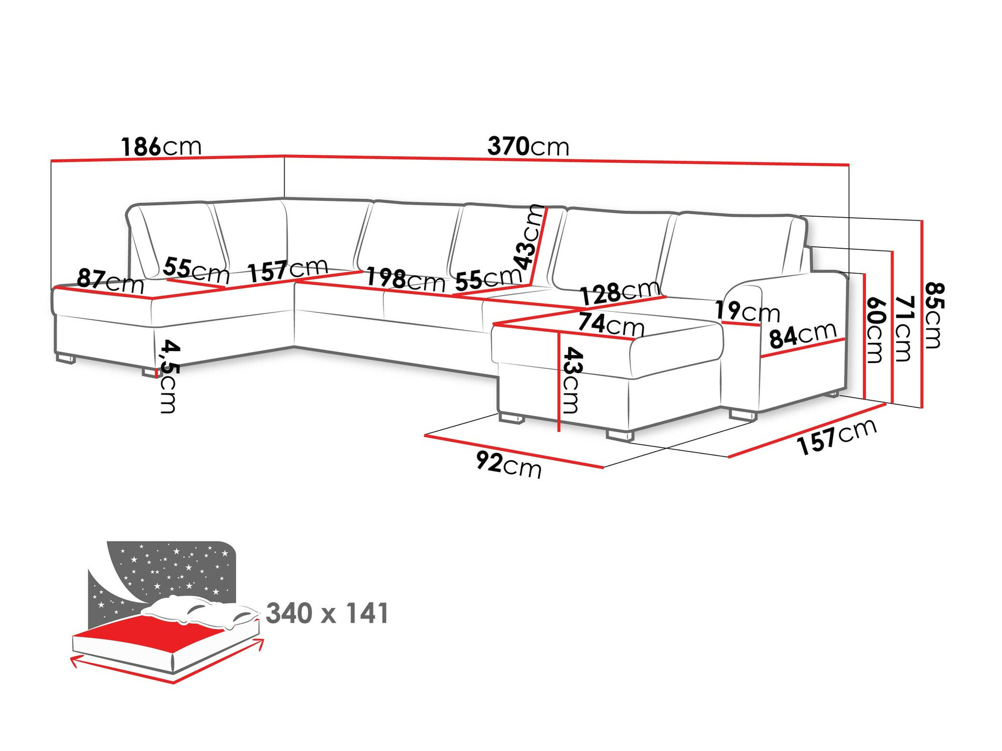 Corner sofa Comfivo Flumen I (Clara 215.02)
