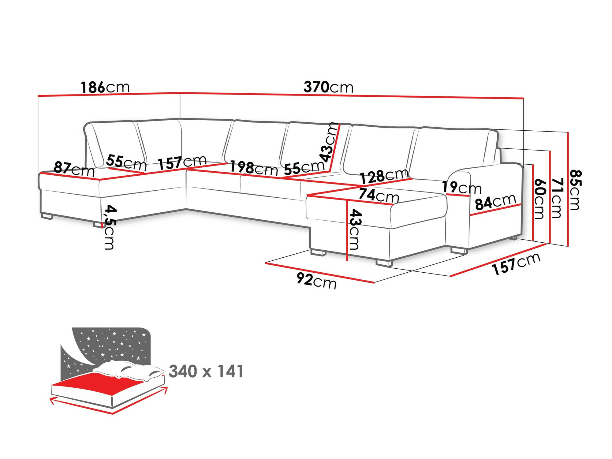 Corner sofa Comfivo Flumen I (Coral 45)