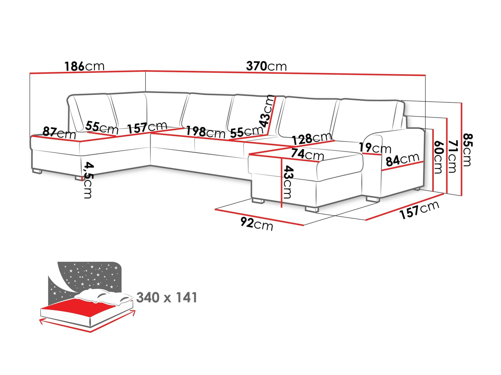 Corner sofa Comfivo Flumen I (Flow 06)