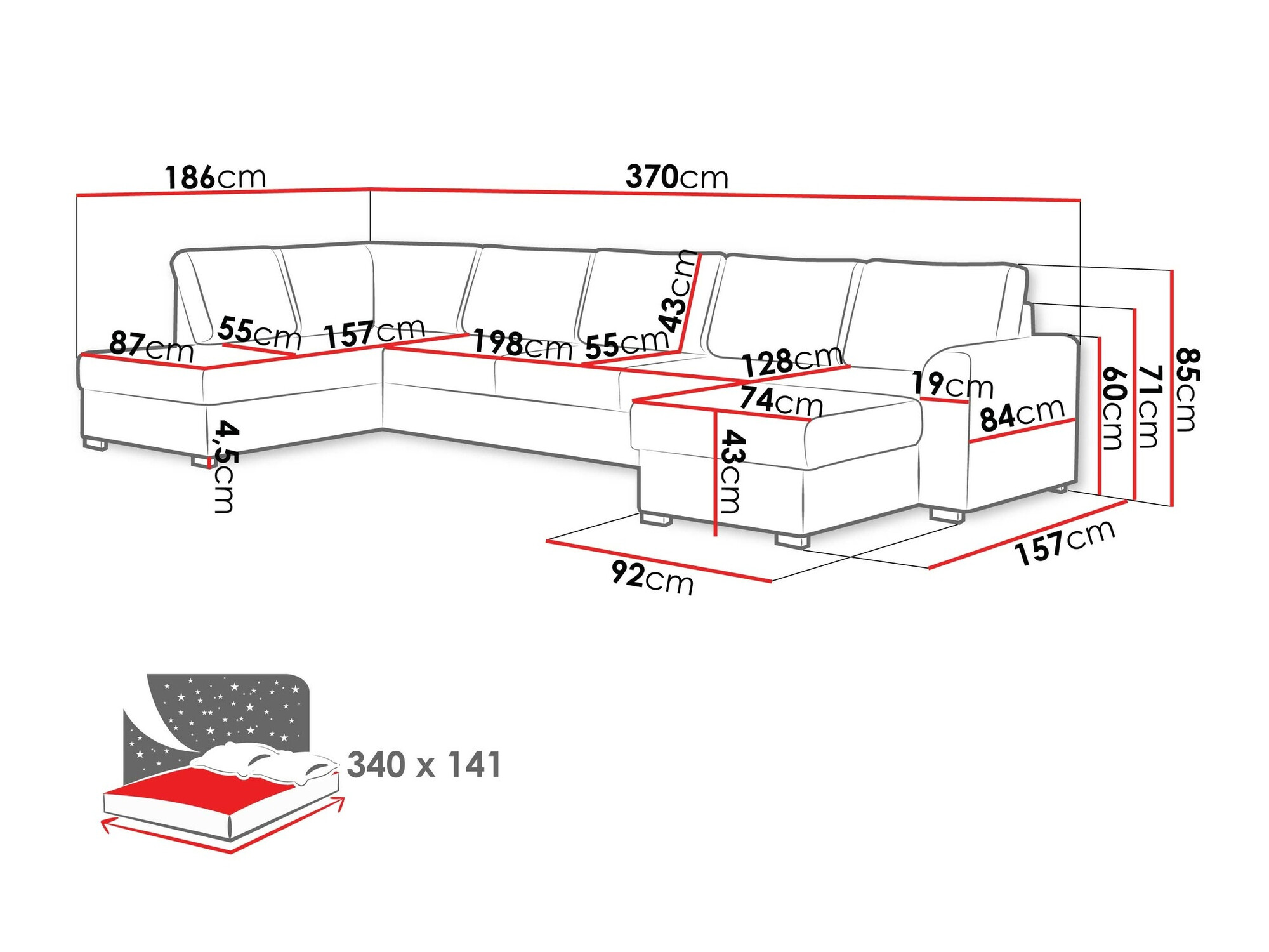 Corner sofa Comfivo Flumen I (Flow 06)