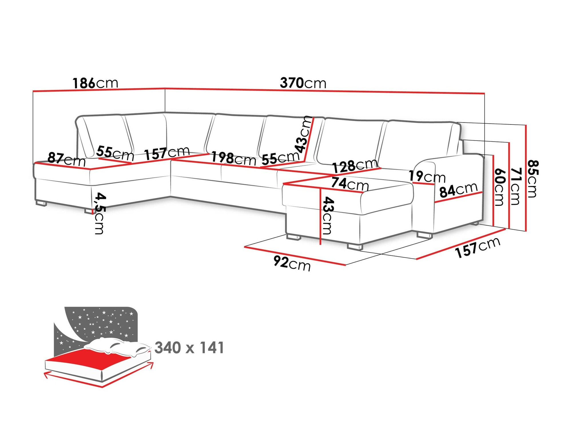 Corner sofa Comfivo Flumen I (Flow 22)
