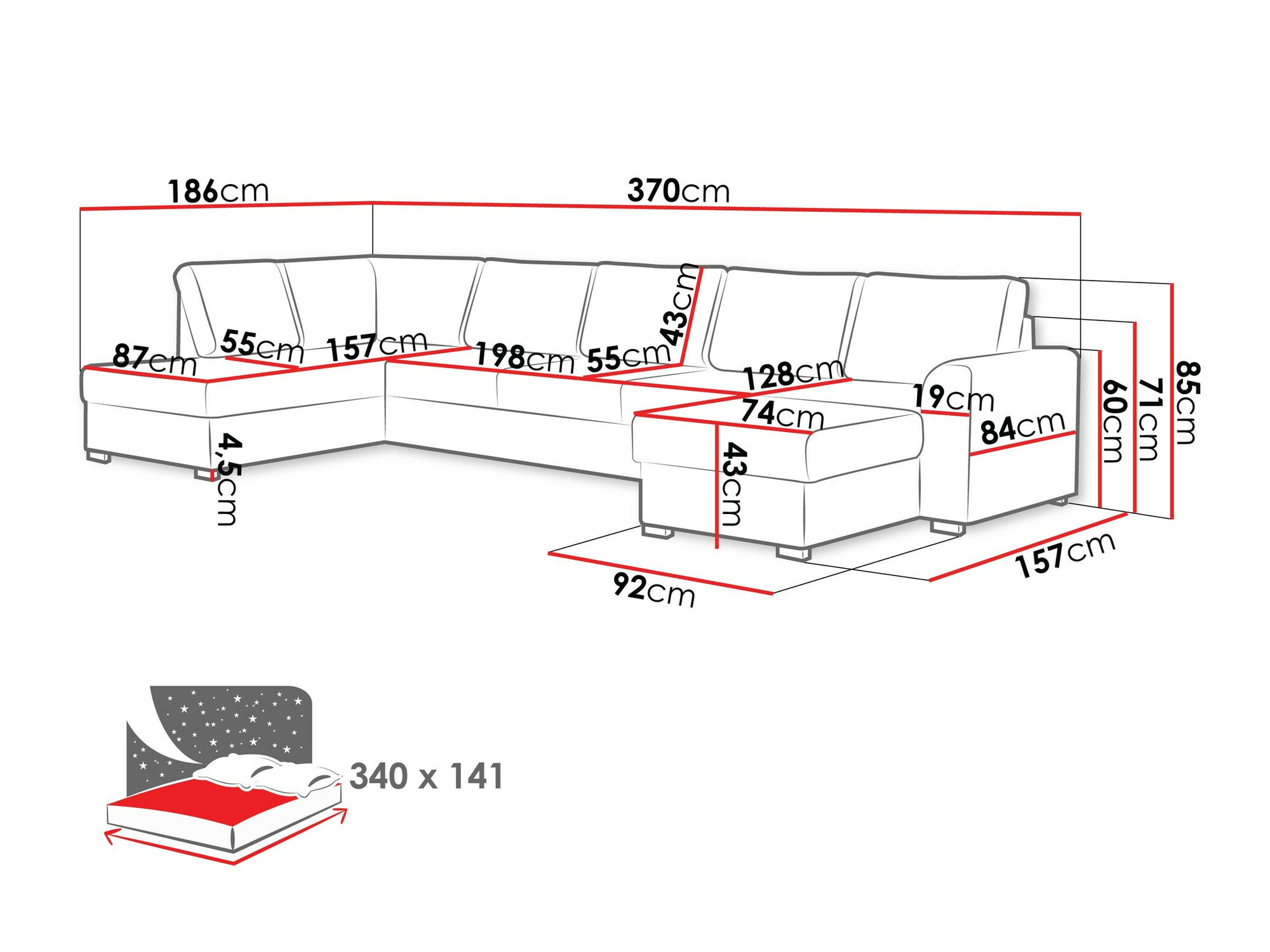 Corner sofa Comfivo Flumen I (Flow 22)