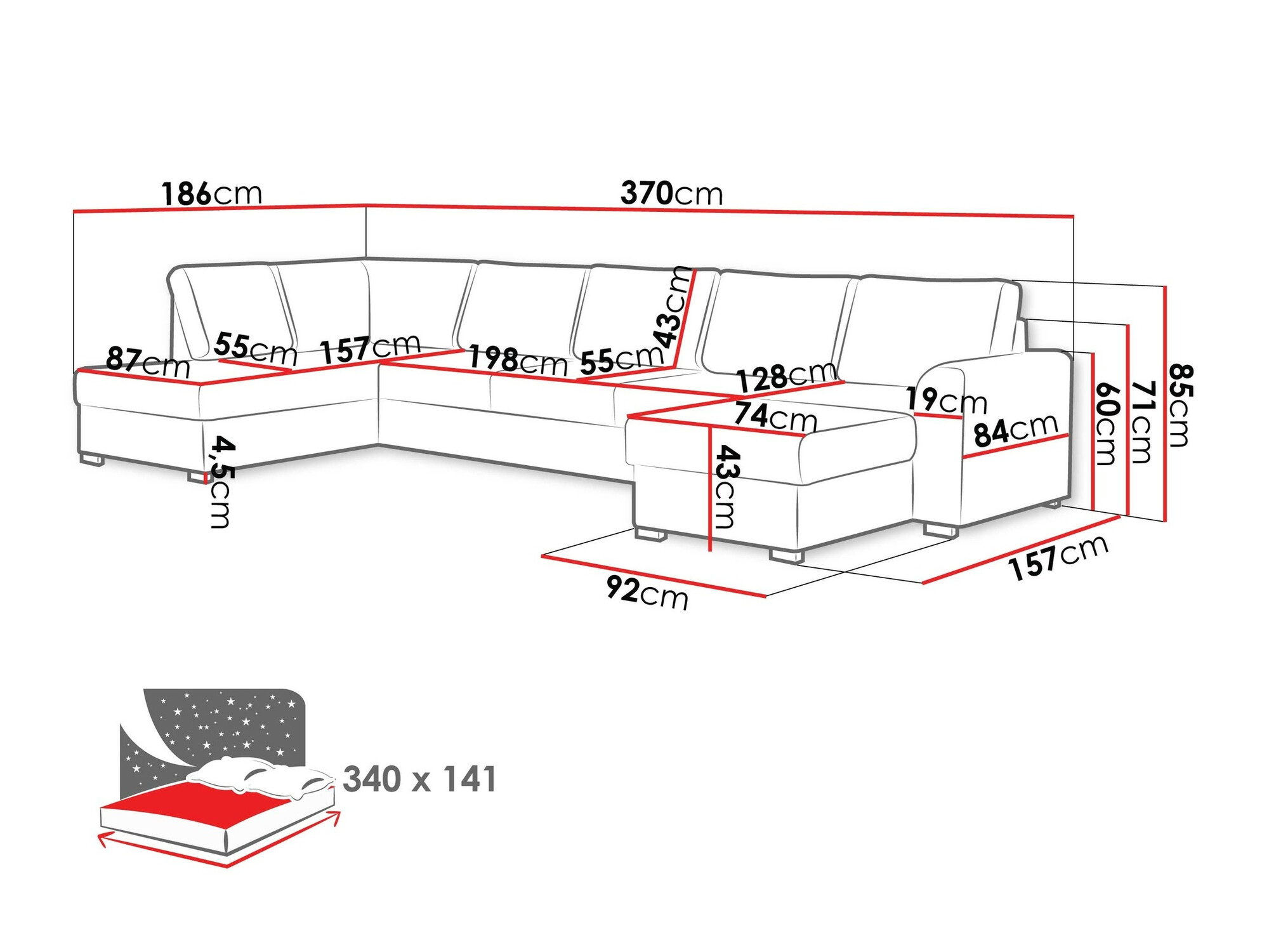 Corner sofa Comfivo Flumen I (Soft 017 + Lux 06)