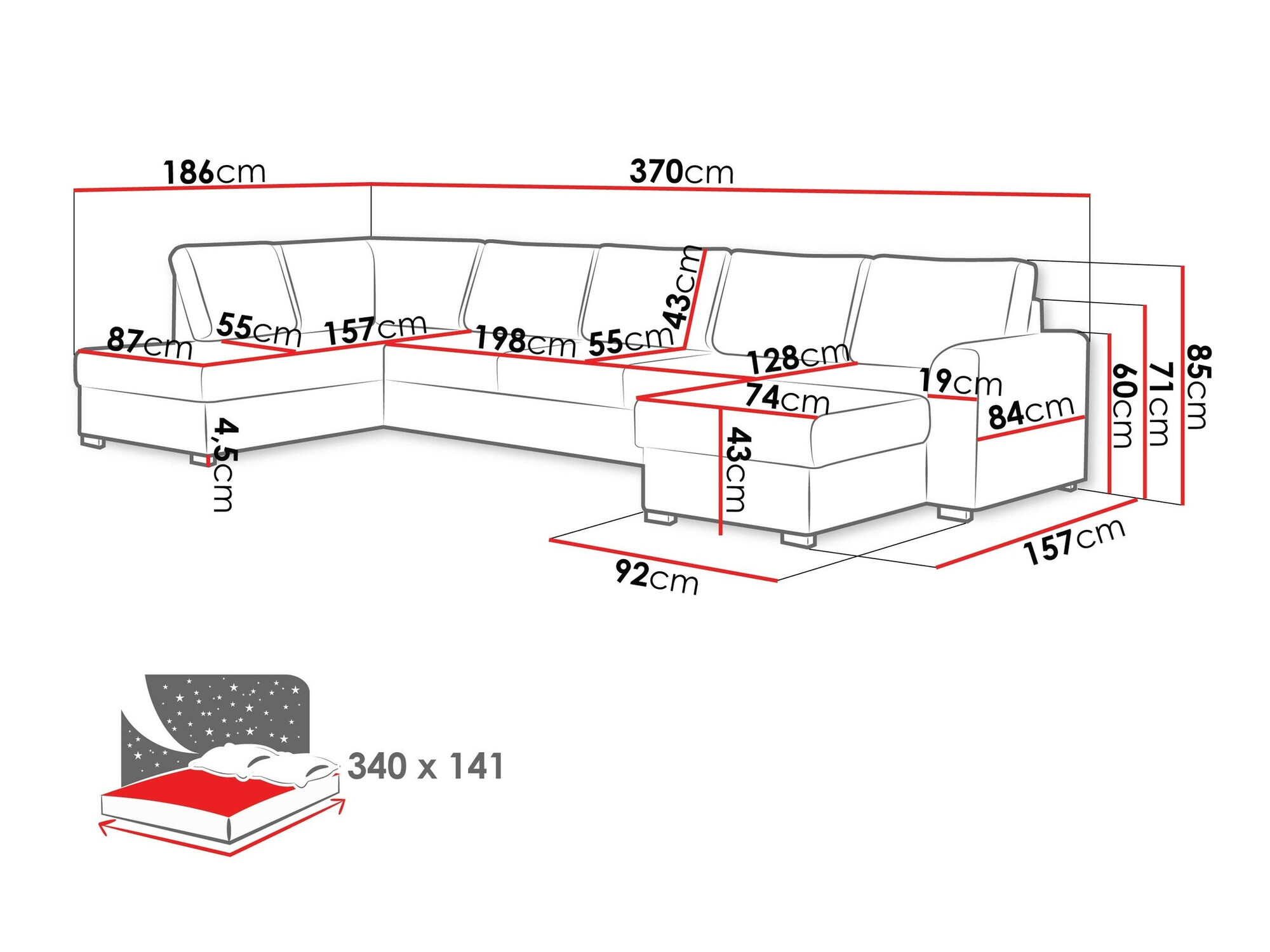 Corner sofa Comfivo Flumen I (Soft 017 + Lux 06)