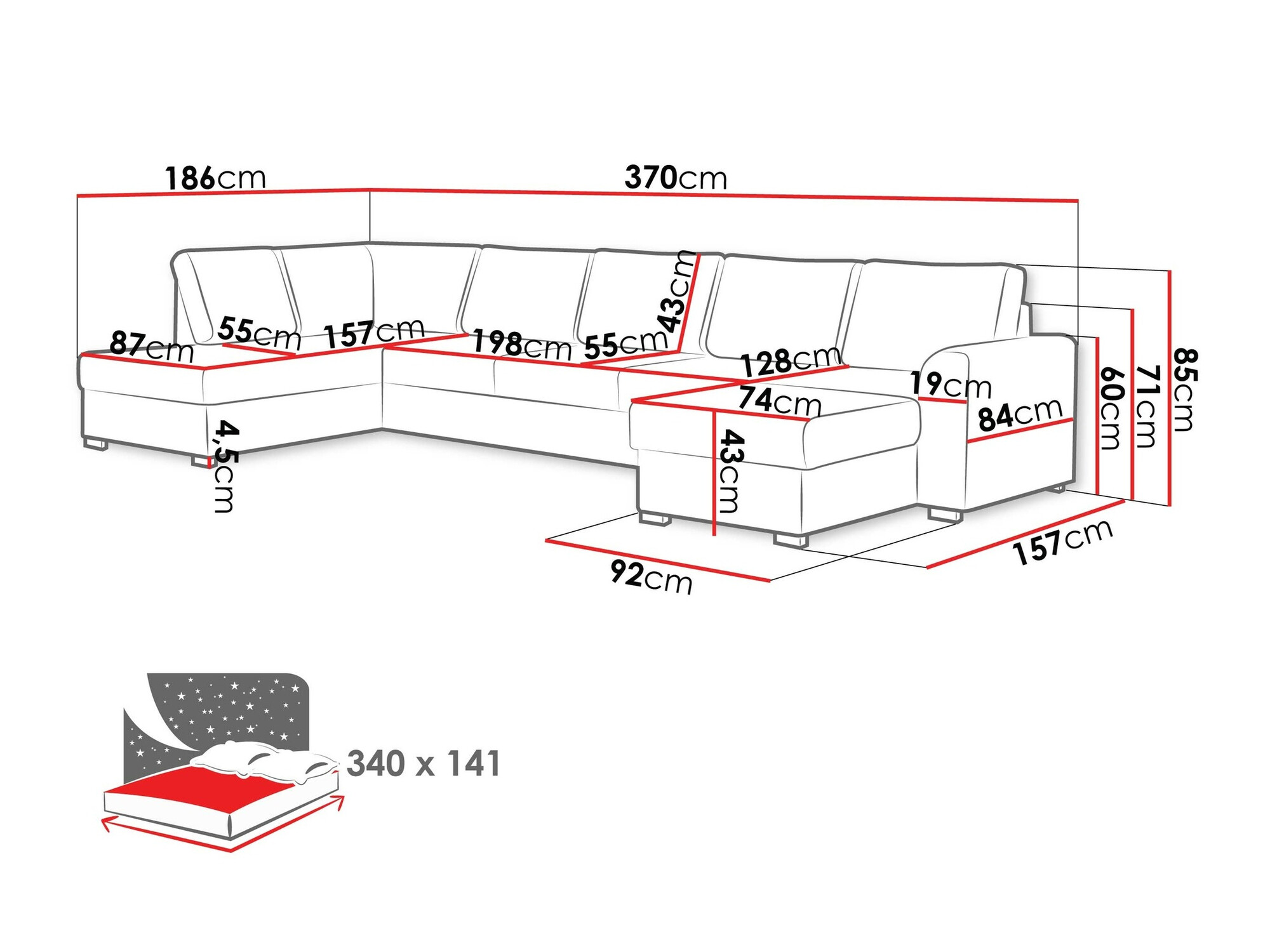 Corner sofa Comfivo Flumen I (Twist 23)