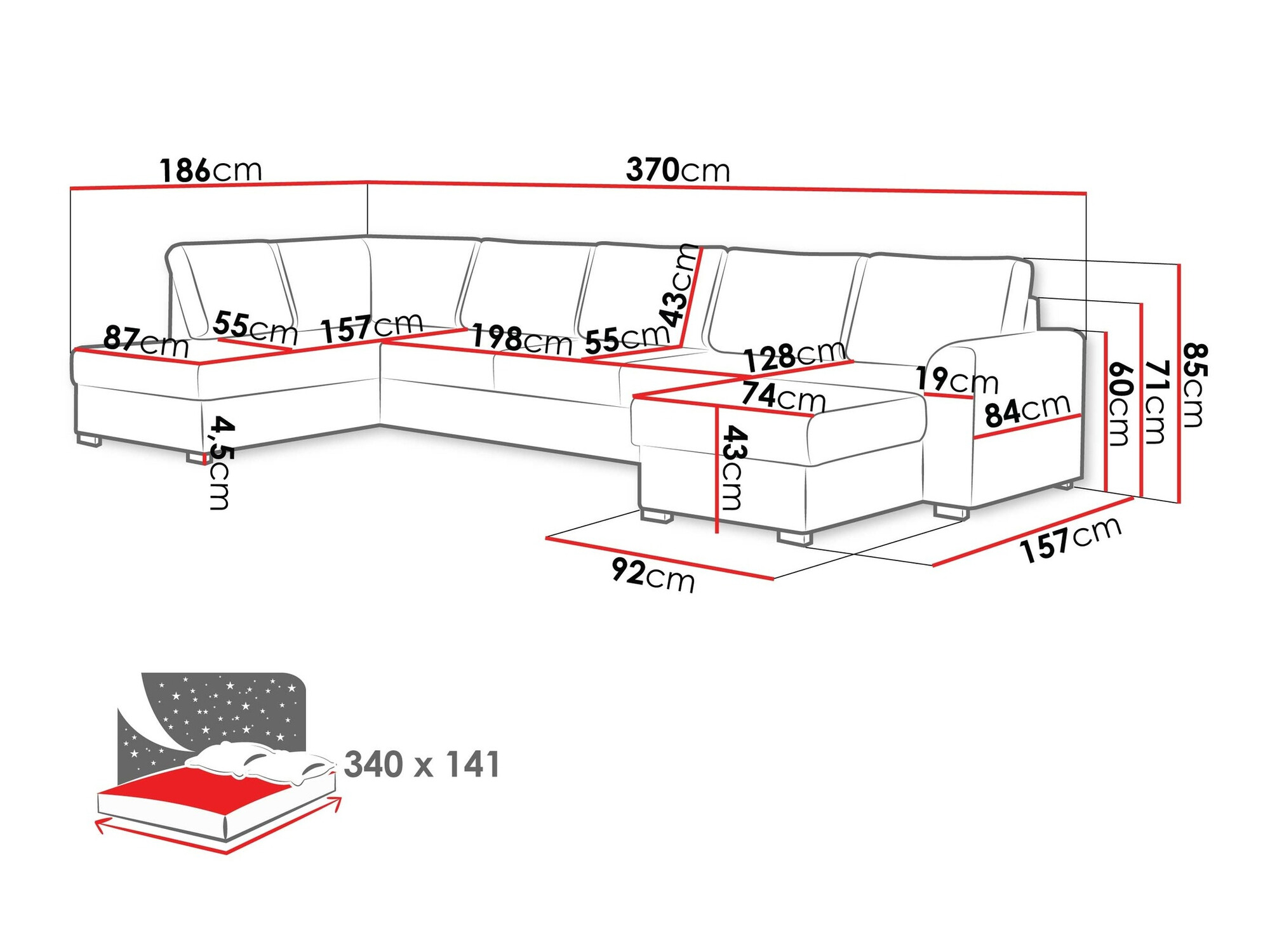 Corner sofa Comfivo Flumen I (Wave 05)