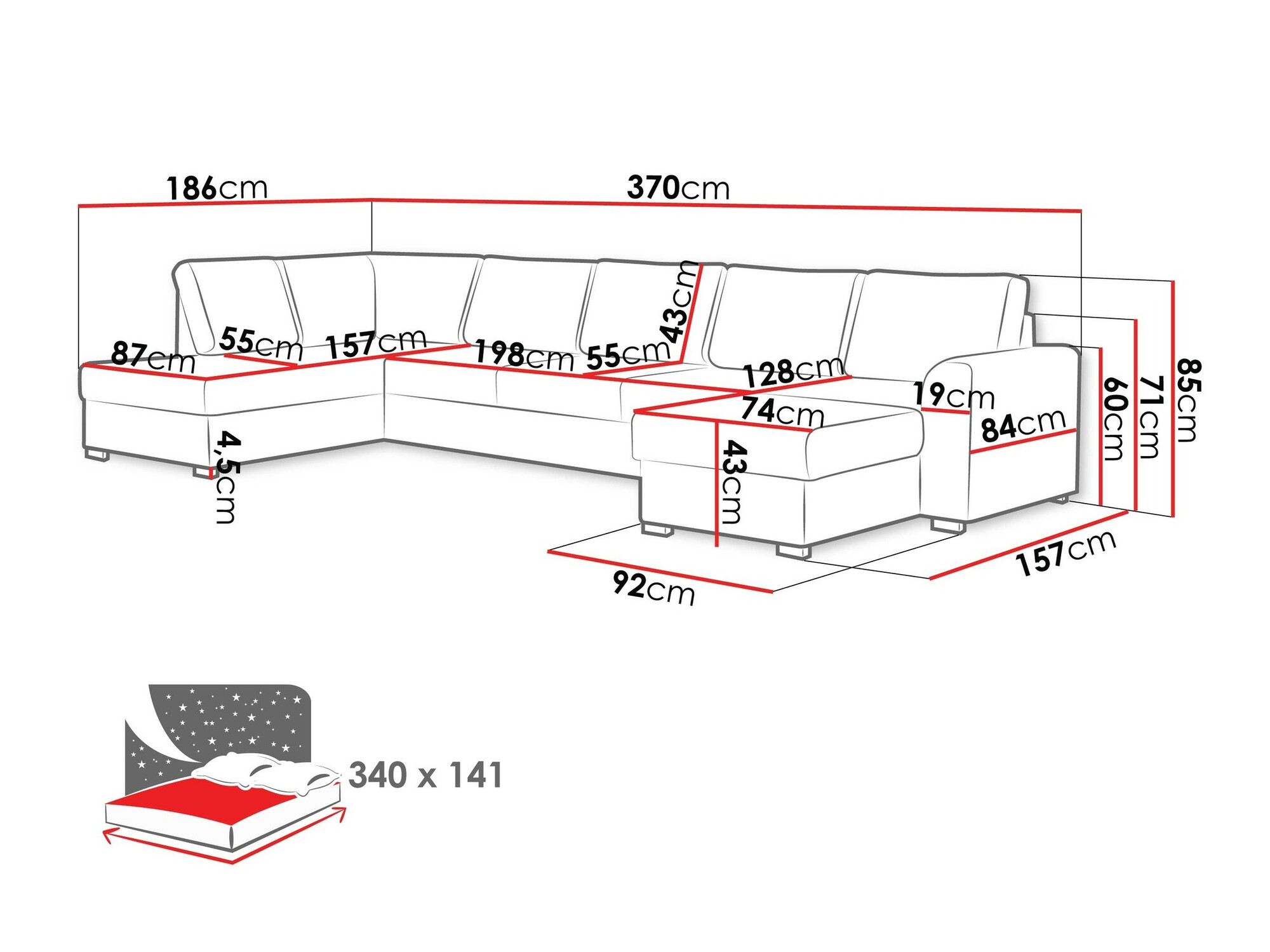 Corner sofa Comfivo Flumen I (Wave 05)