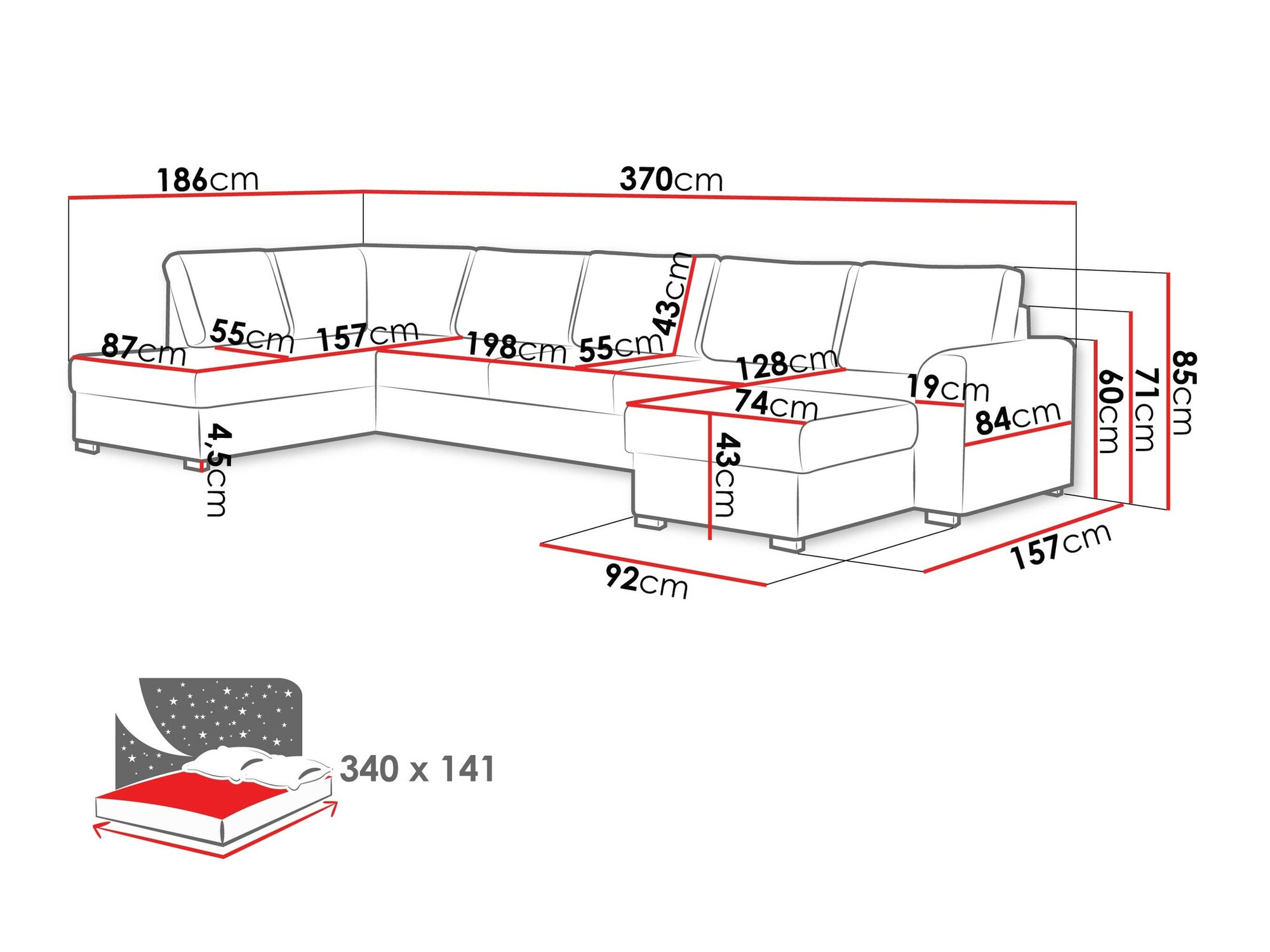 Corner sofa Comfivo Flumen I (Wave 09)