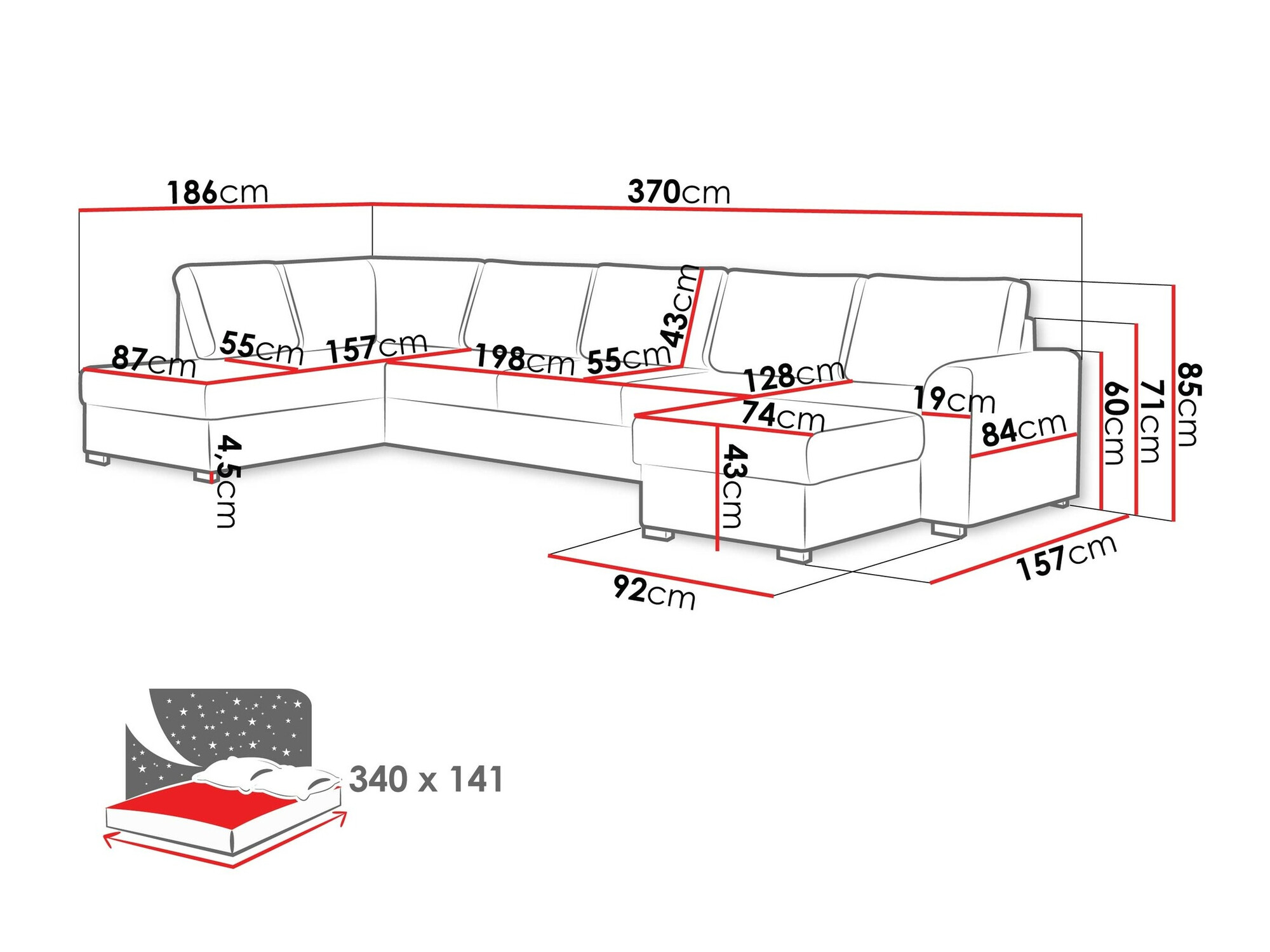 Corner sofa Comfivo Flumen I (Wave 09)