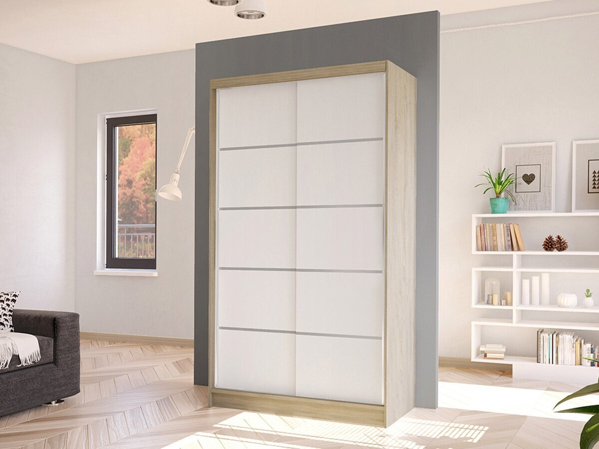 Wardrobe Closico Fractor IV (Sonoma oak + White)